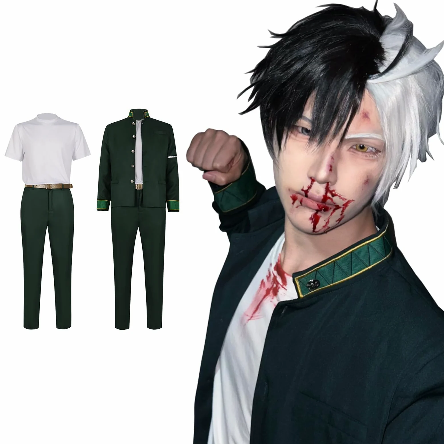 Fiamll Disfraz de cosplay juvenil, disfraz de personaje, uniforme, juego completo, Halloween, carnaval, vestido