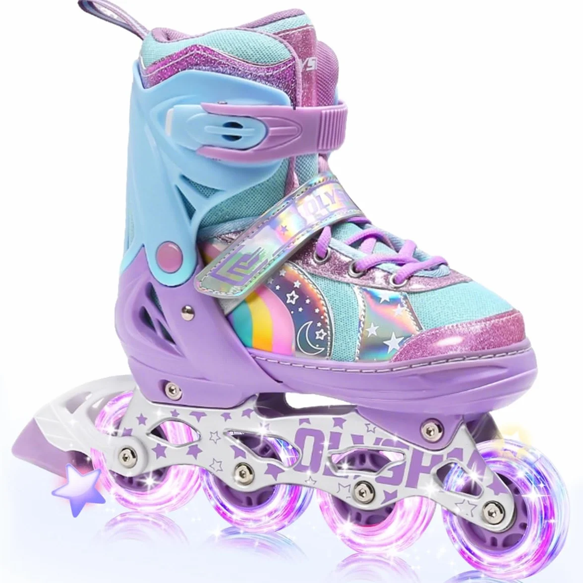 Patines en Línea Ajustables 4 Tamaños para Niña y Niño Interior Exterior