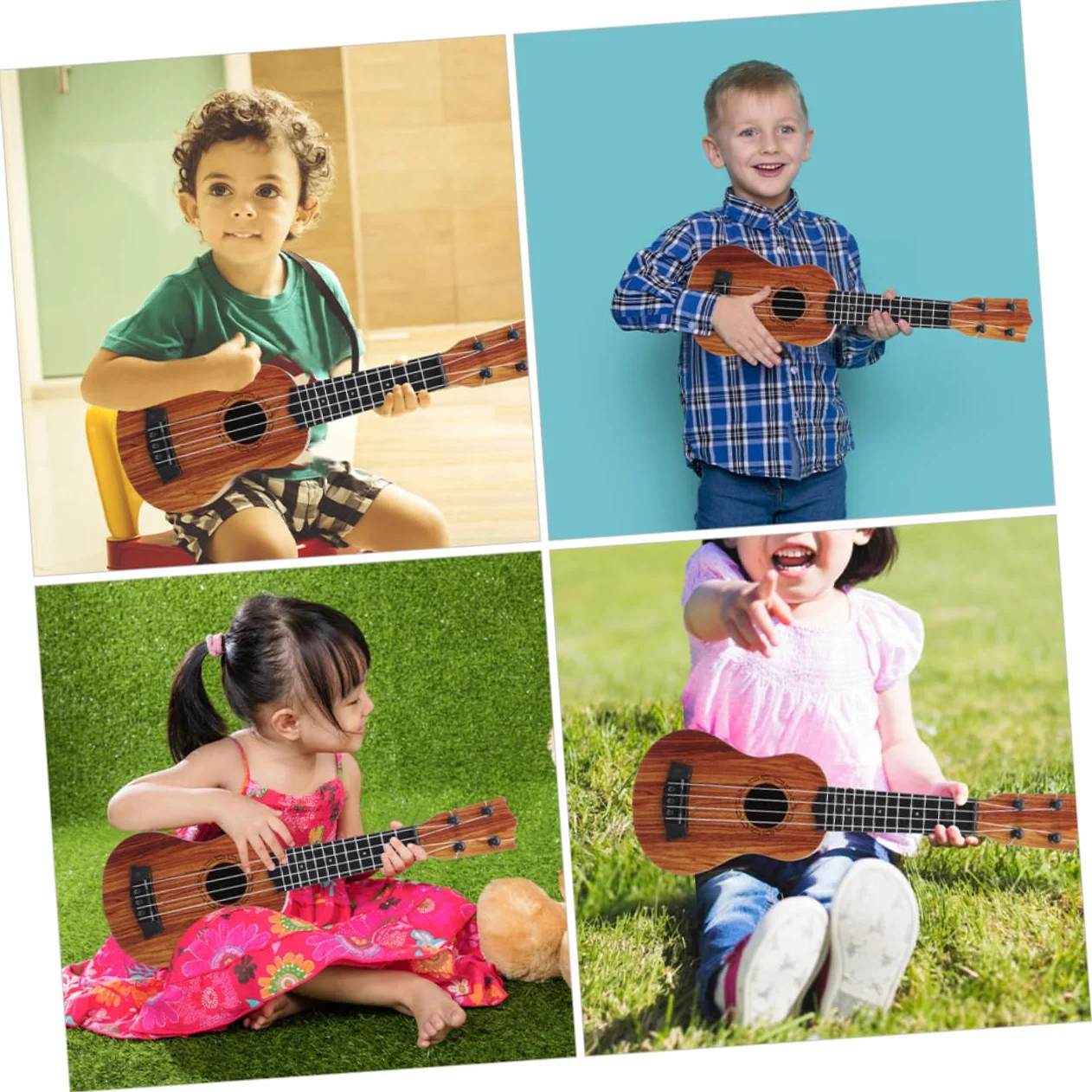 Ukelele De Juguete Infantil Diseño Realista Instrumento Musical para Niño para Mini Niño y