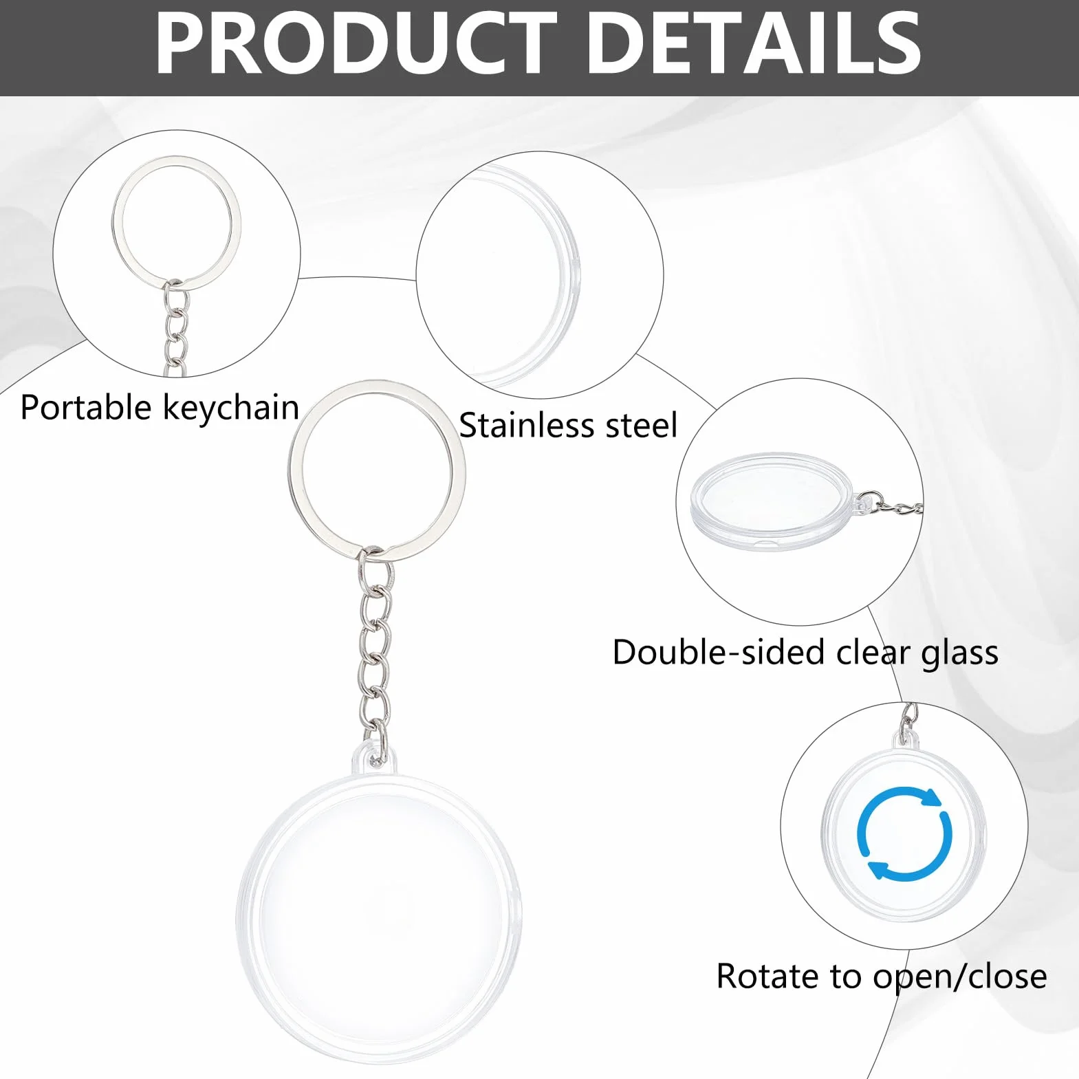 NICENEEDED 4 Llavero Porta Monedas, 1.57" Estuche Transparente con Cápsulas Duras para Monedas, Ideal para Medallones Y Colección de Monedas de Recuerdo.