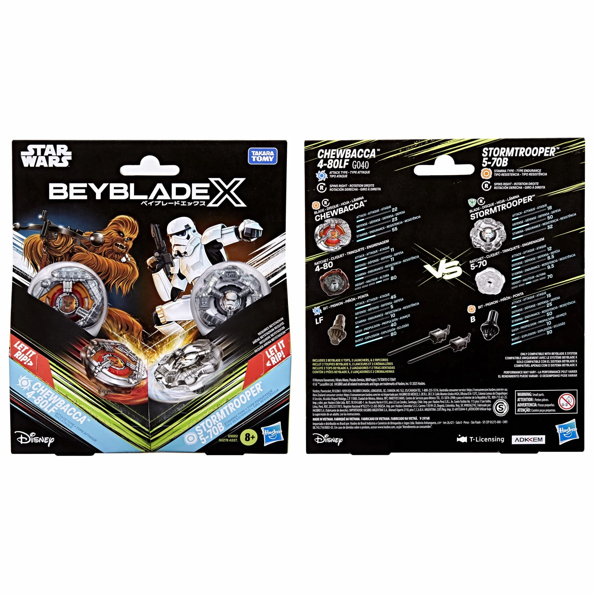 Beyblade X Star Wars Chewbacca 4-80LF vs Stormtrooper 5-70B
