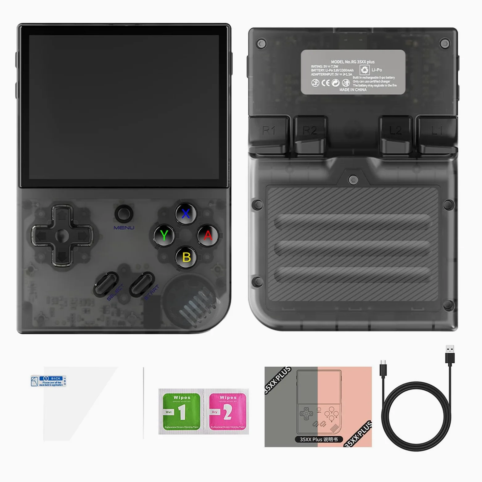 RG35XX Plus - Consola de juegos portátil, pantalla de 3.5 pulgadas | reproductor de video portátil retro de bolsillo, Wifi, batería , consola de juegos de código abierto para niños