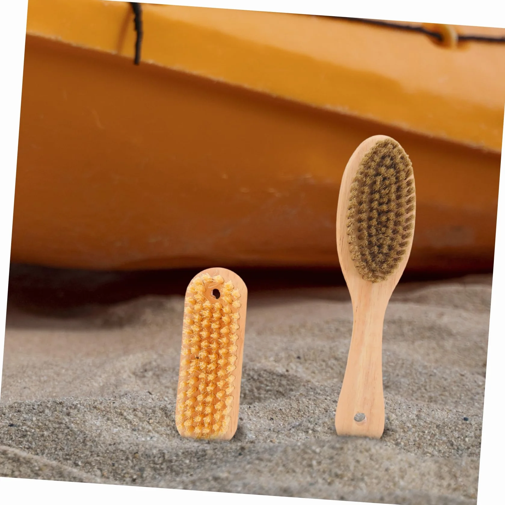 Abaodam Cepillo Removedor de Arena de Playa Herramienta Portátil de Madera y PBT 2 Piezas