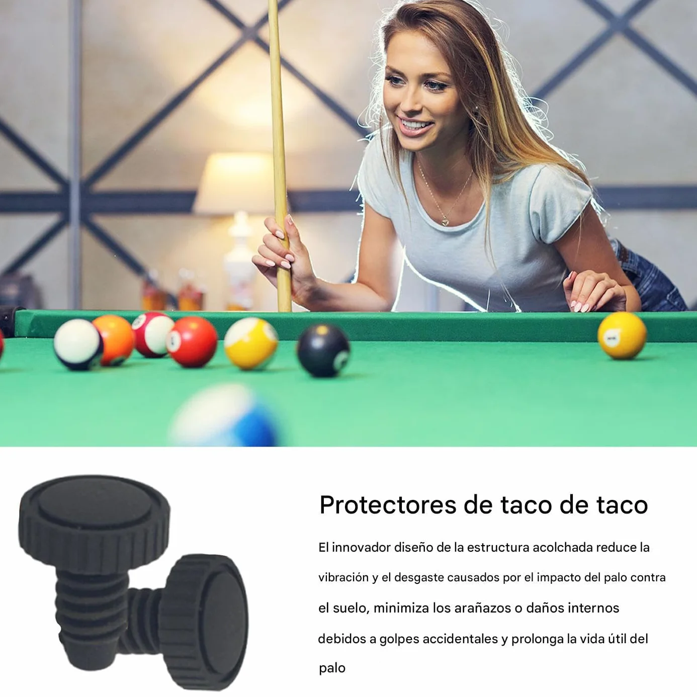 Knowlife Tapón de Goma para Taco de Billar, Funda Protectora 10 Unidades