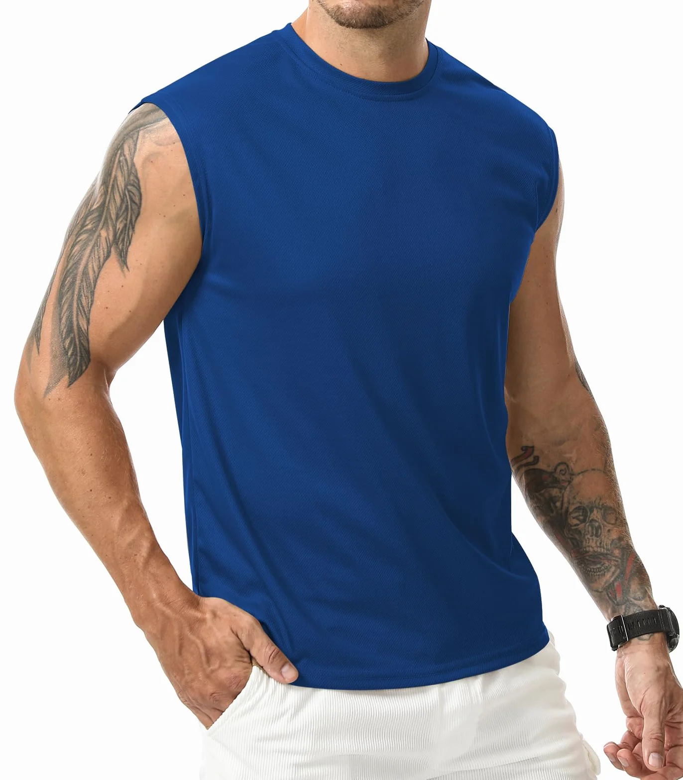 Suwangi Camiseta Deportiva Sin Mangas Hombre Chalecos de Entrenamiento Secado Rápido