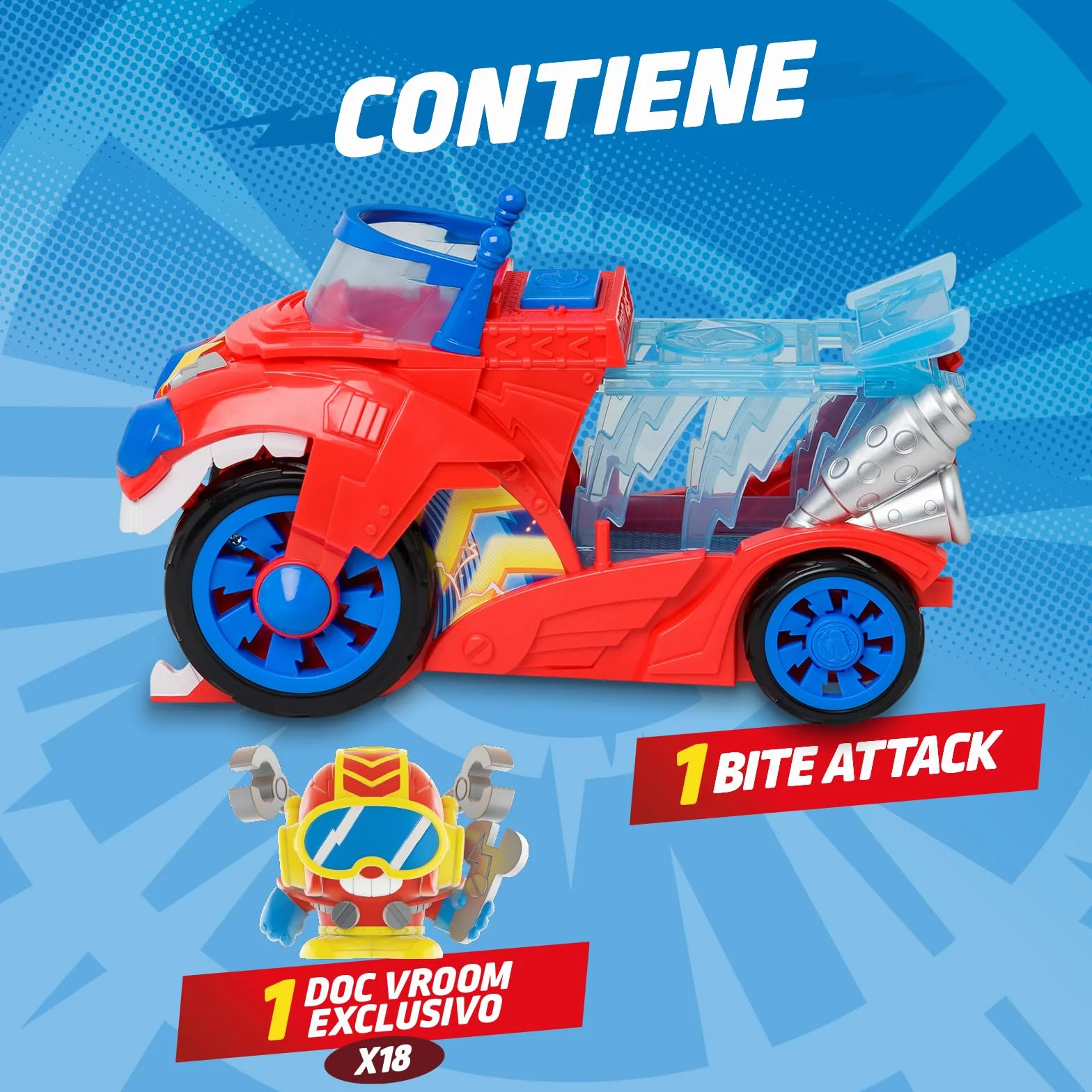 SuperThings Kazoom Power Bite Attack Vehículo Doc Vroom con Cárcel Extraíble