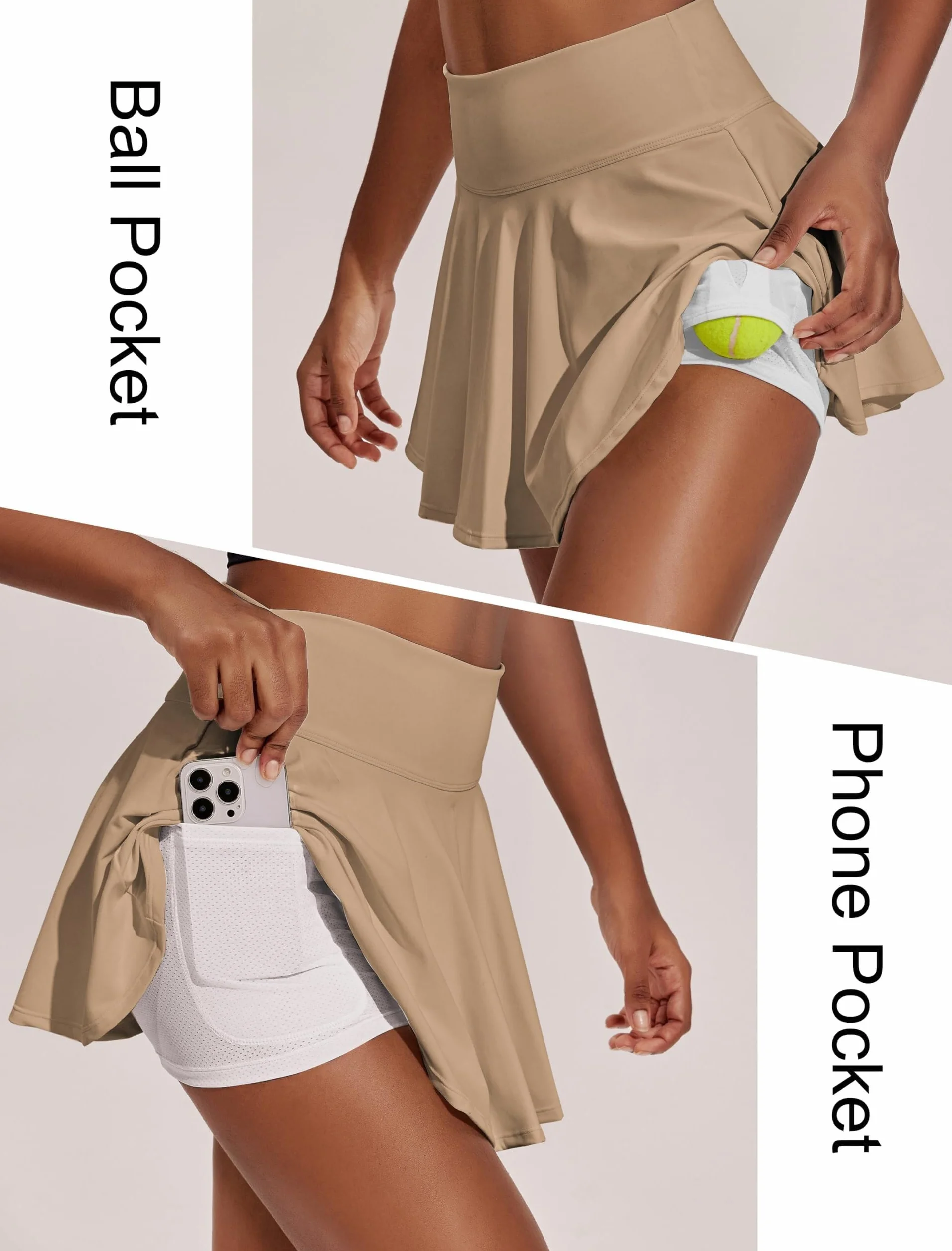 Falda Pantalón de Tenis Plisada Cintura Alta para Mujer Golf con Shorts Interior Deportiva