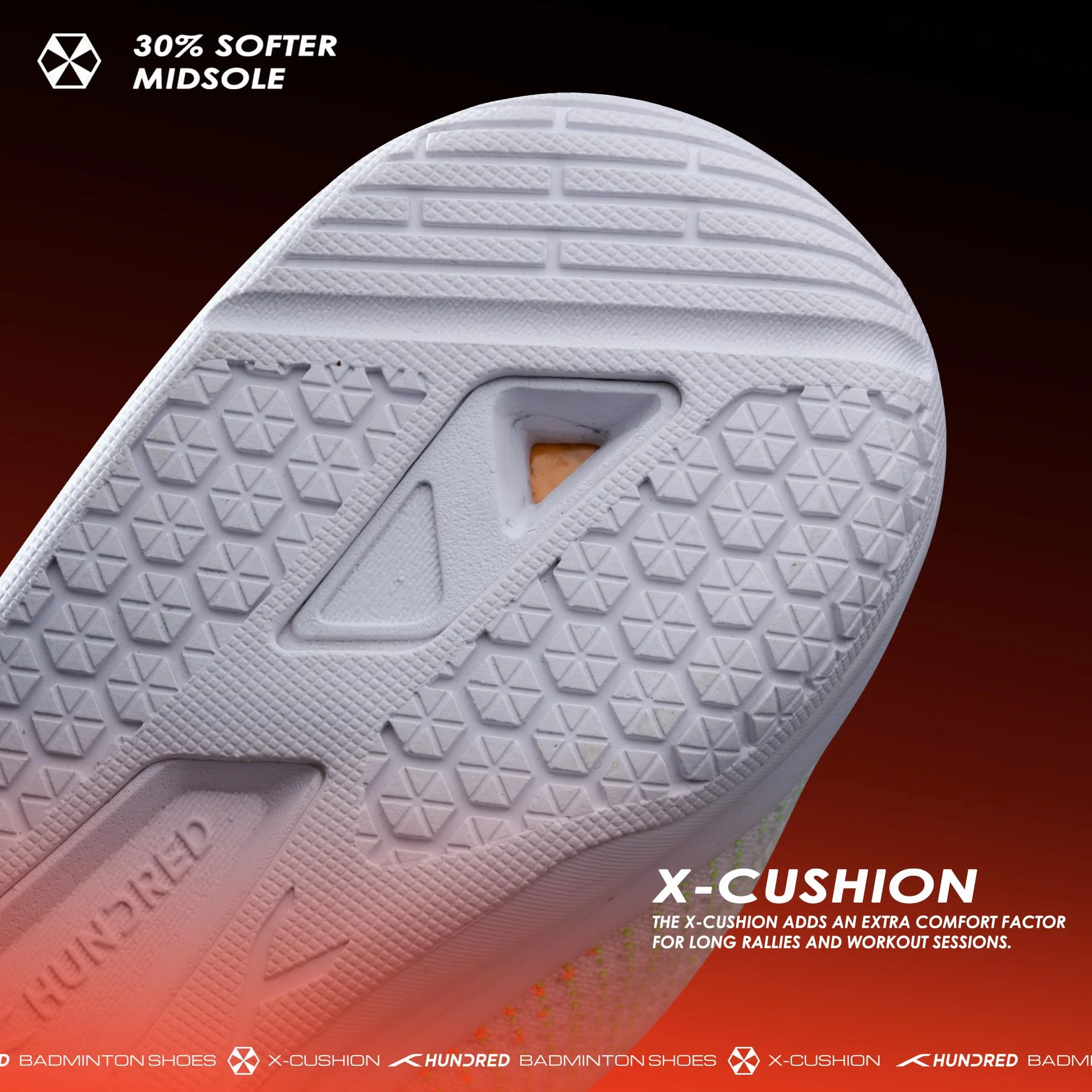 HUNDRED Blade Lite Non Marking Badminton Shoes Unisex Knitted Upper Rubber Sole