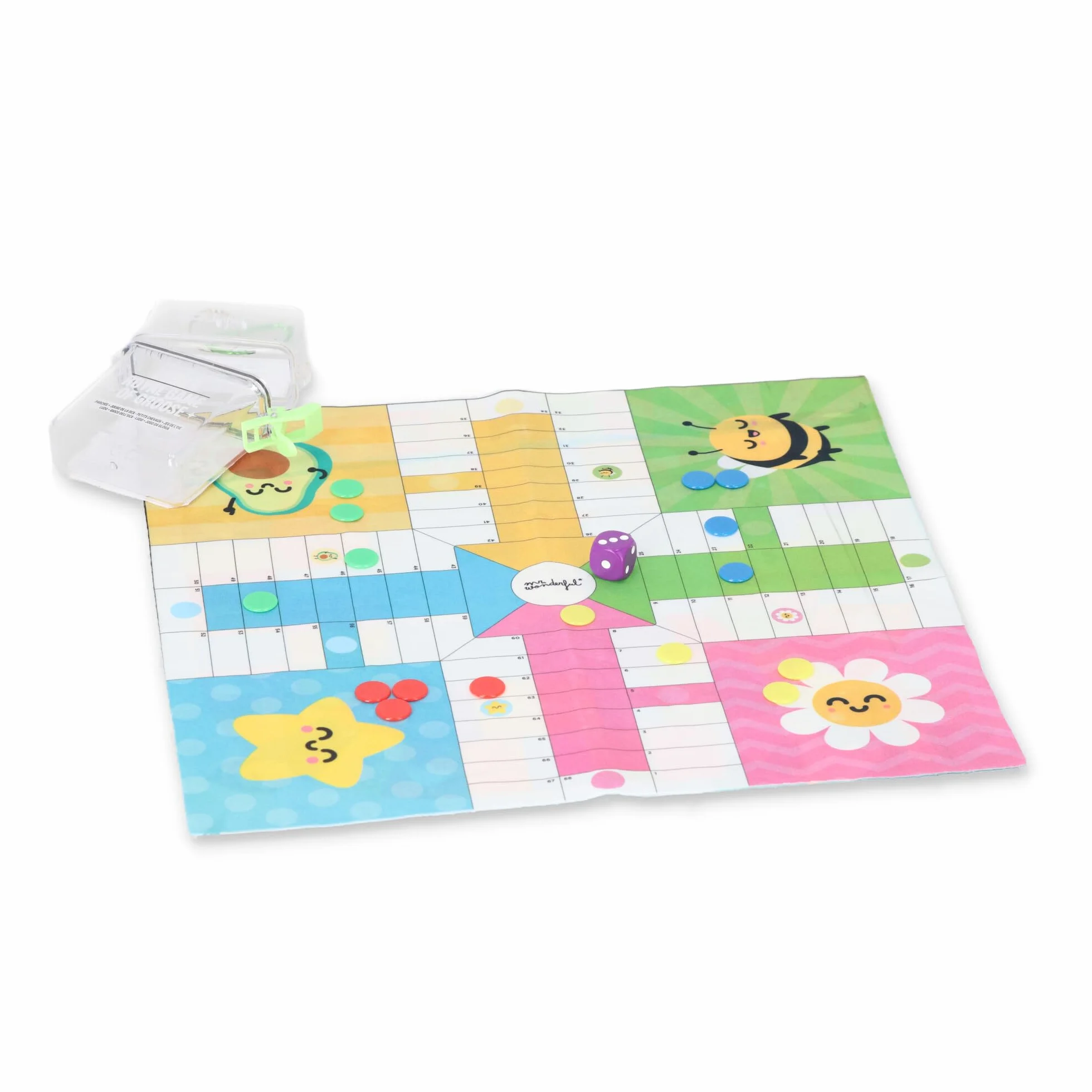 Mr.Wonderful Juego de mesa reversible Parchís Juego de la Oca de viaje pequeño 2-4 jugadores lavable