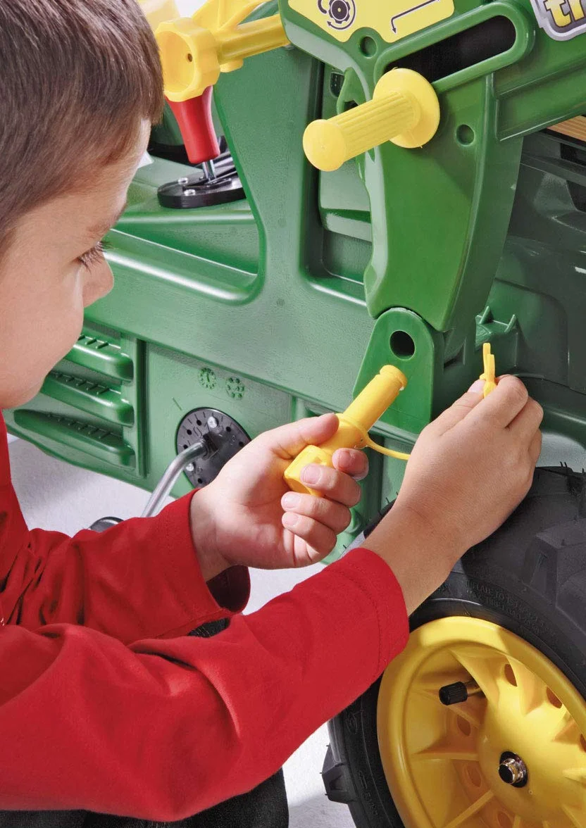Rolly Schneider Novus 71 012 6 J. Deere 7930 - Tractor Miniatura con neumáticos, transmisión, Frenos y Pala de Carga (146 cm) [Importado de Alemania]