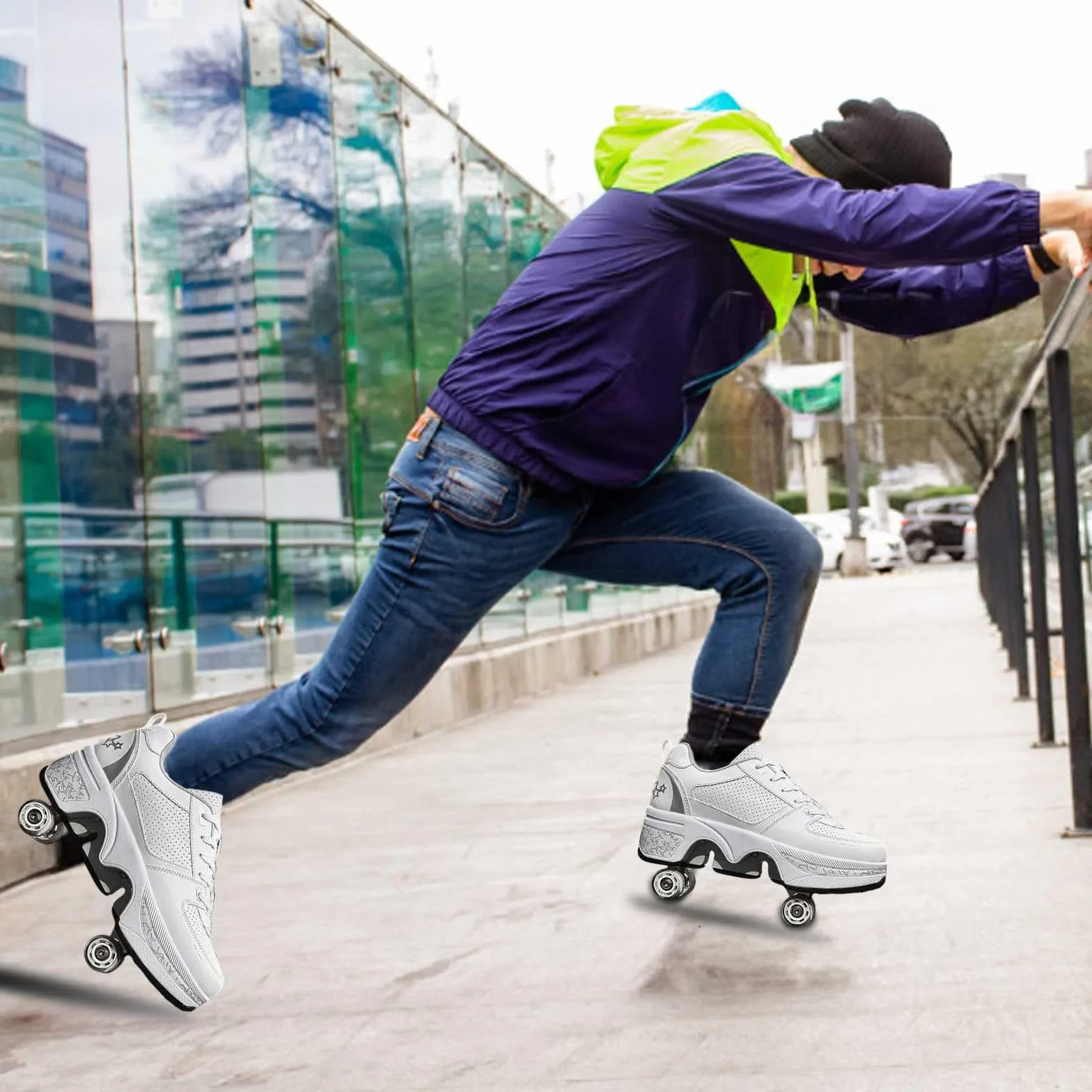 Zapatos con Ruedas para Niños y Niñas Patines Quad Ruedas Sneakers Regalo