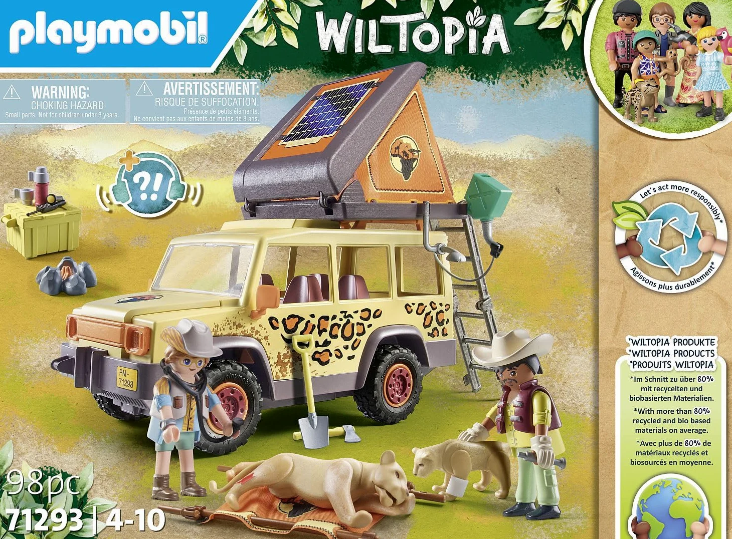PLAYMOBIL Wiltopia Vehículo Todoterreno con Leones