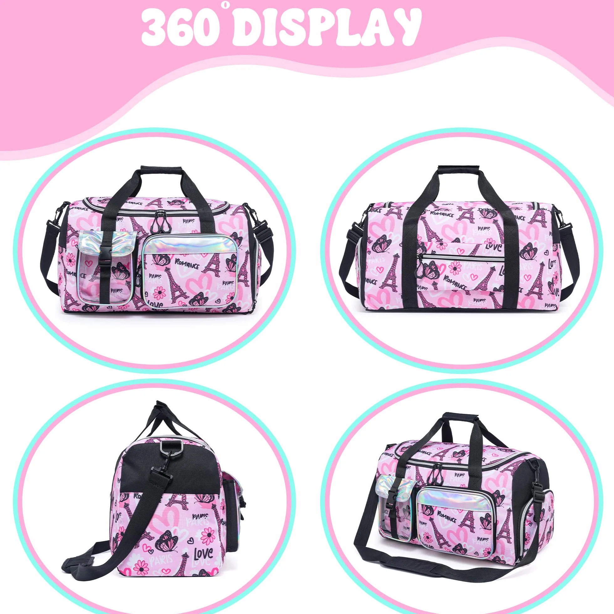 Bolsa Ballet Niña Compartimento Zapatos Piscina
