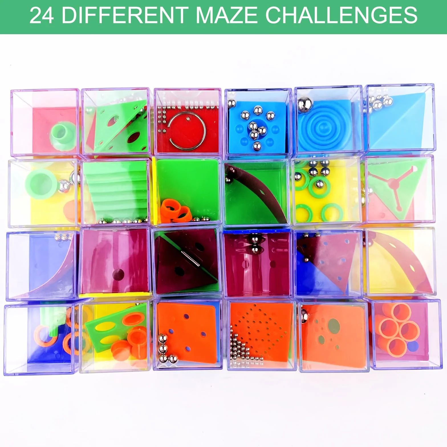 Newpop 24 Piezas Rompecabezas, Mini Puzzle, Regalos para Invitados Cumpleaños, Mini Juegos de Paciencia, Juego de Habilidad Niños Bola, Cubos Rompecabezas