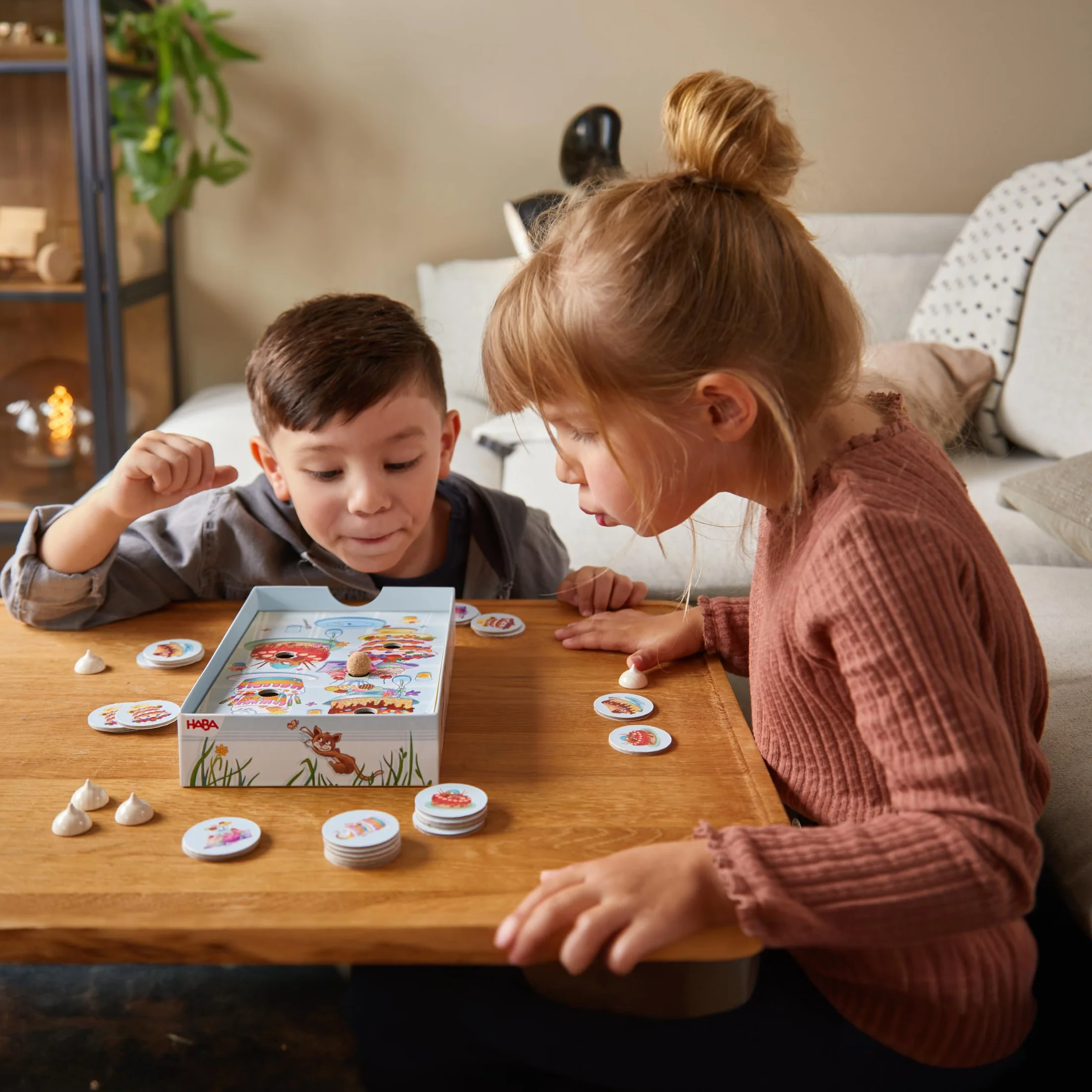 HABA Pastel de Cumpleaños Empresa Niño-Un Juego de Habilidad y Aliento-4 Años y más-307032, 307032, Colorido