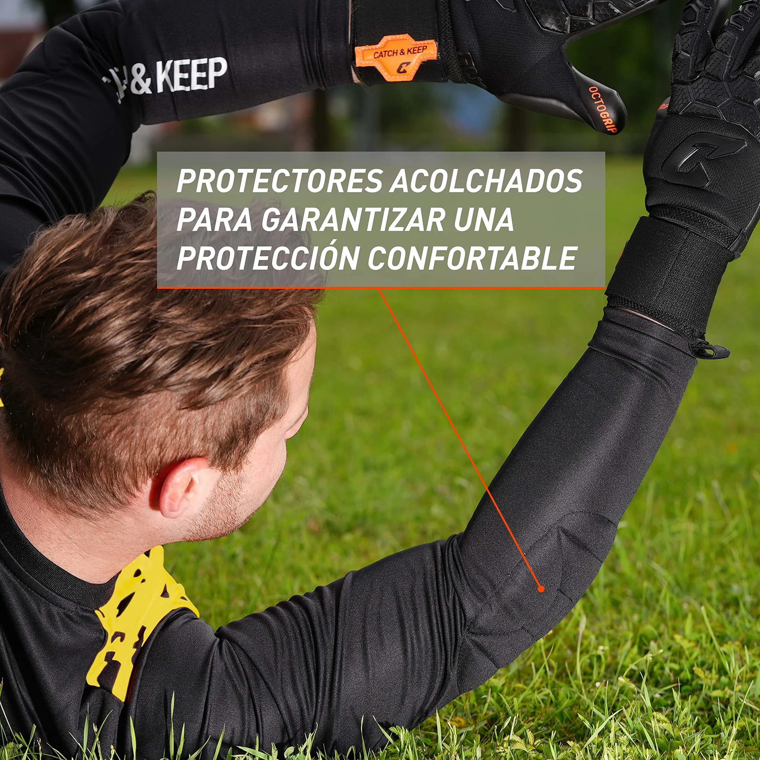 Camiseta de Portero CATCH & KEEP con Protecciones en Codos Transpirable