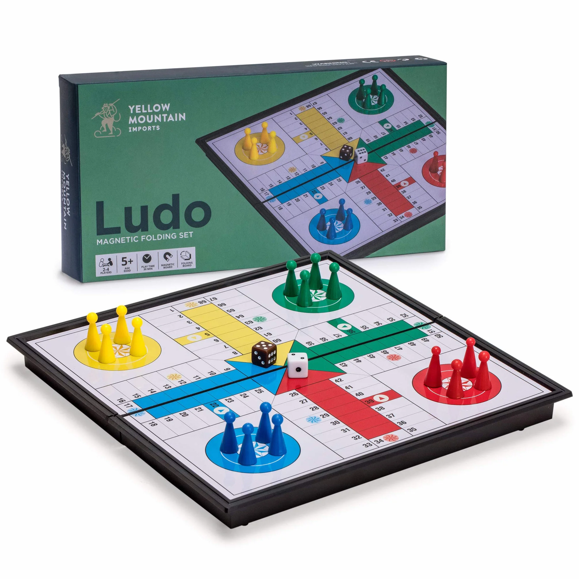 Ludo Magnético Plegable de Viaje Mini Juego de Tablero 25 cm - Juego de Estrategia Clásico Portátil