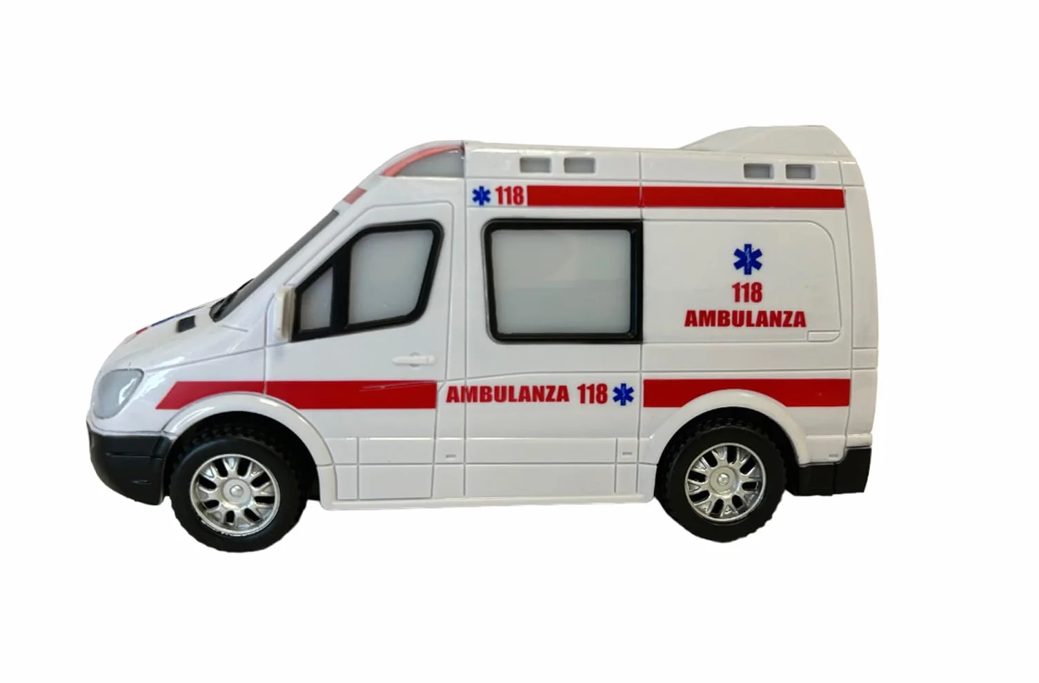 Ambulancia Juguete con Luces y Sonidos y Movimiento Misterio Bump & Go Ambulancia de Primeros Auxilios con Luces Sonidos, Ambulancia para niños, con Movimiento de Sirenas