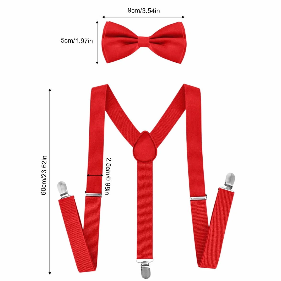 Tokaneit Suspenders Niños Pajarita Ajustables Clip On