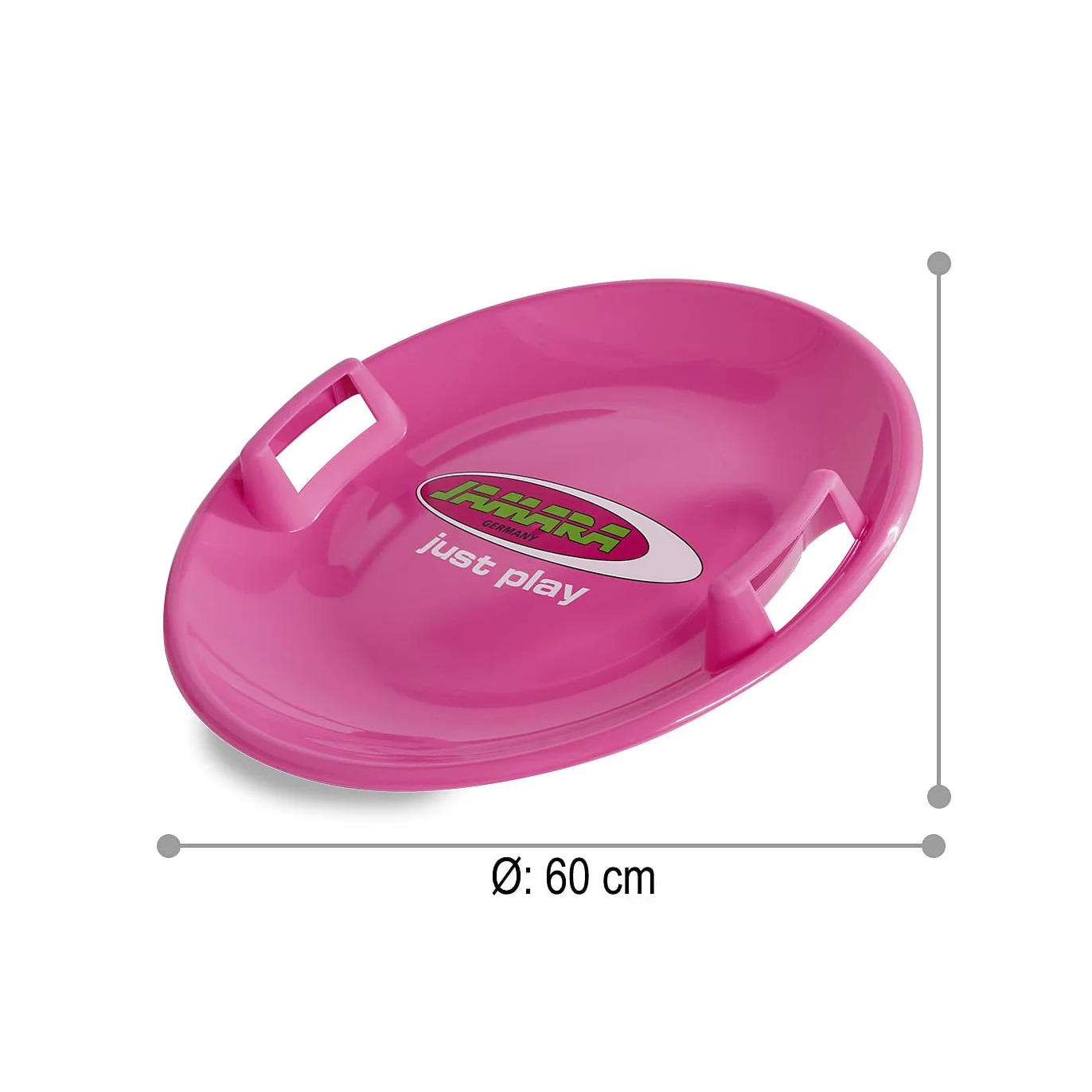 JAMARA - Snow Play Rutschteller 60cm-Haltegriffe an beiden Seiten, langlebiger, robuster Kunststoffkörper, Leichtgewicht mit Nur 555 g