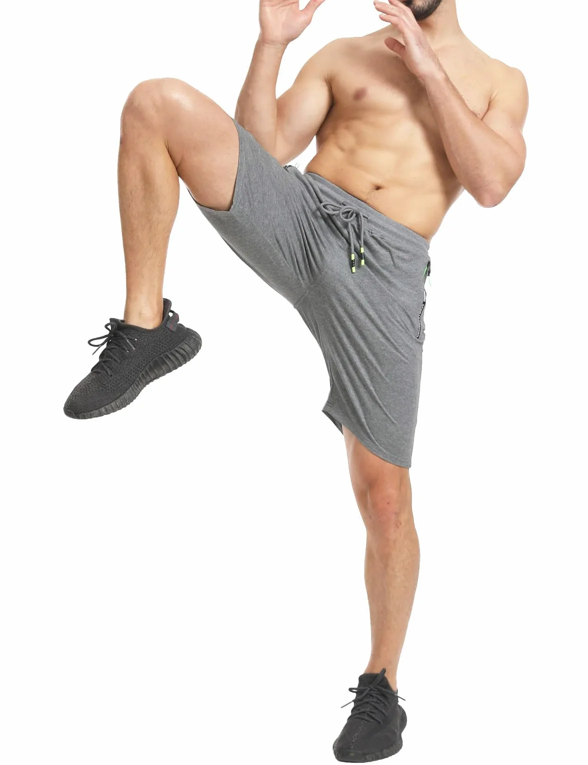 JustSun Pantalones Cortos Hombre Deporte Shorts Running Cremallera
