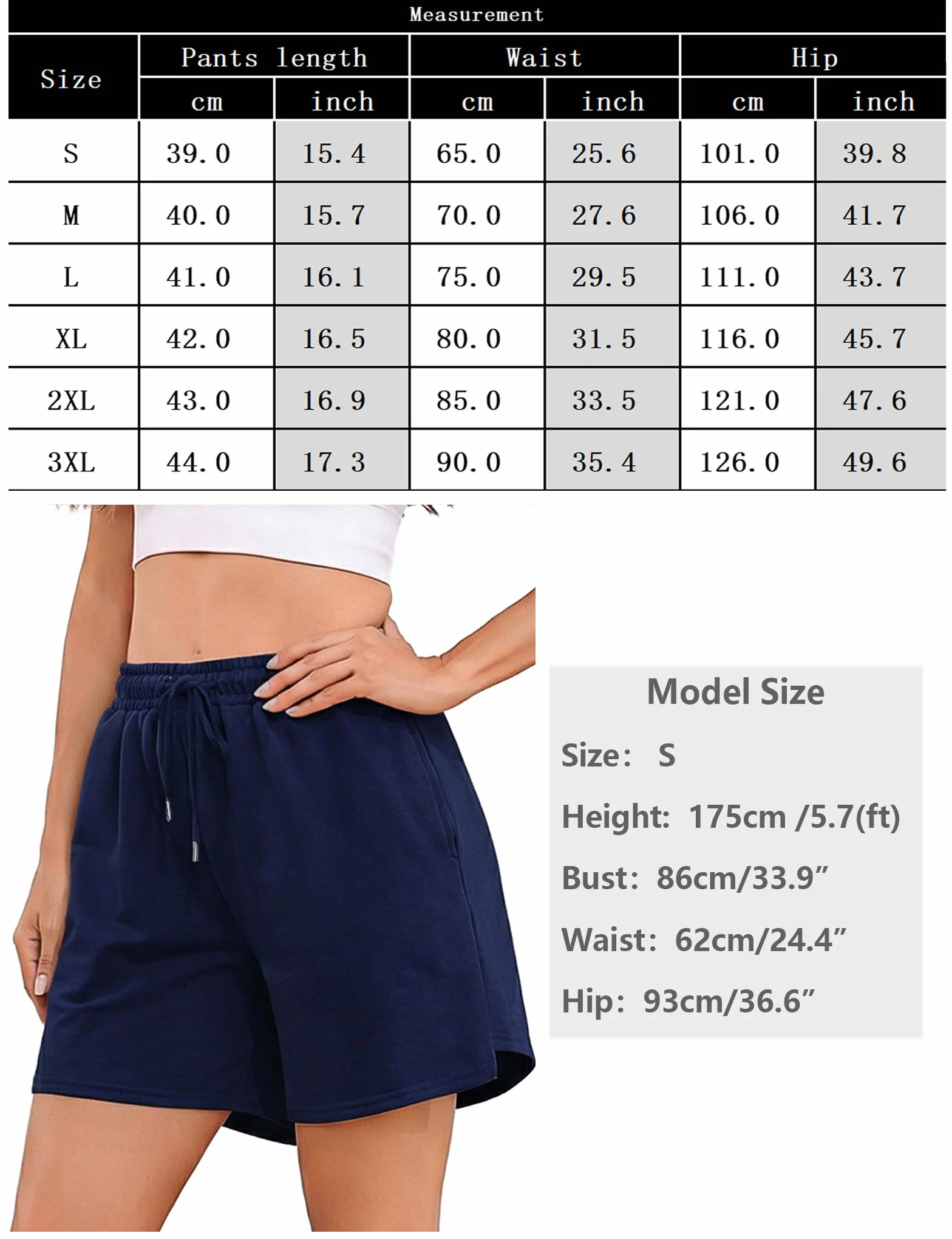 Litherday Shorts Mujer Algodón Deportivos con Bolsillos Cintura Elástica Transpirables Yoga Correr S-XXL