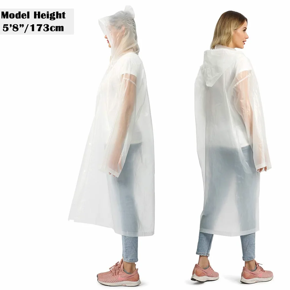 Opret Ponchos Impermeables Reutilizables Capa Lluvia con Capucha Paquete de 2