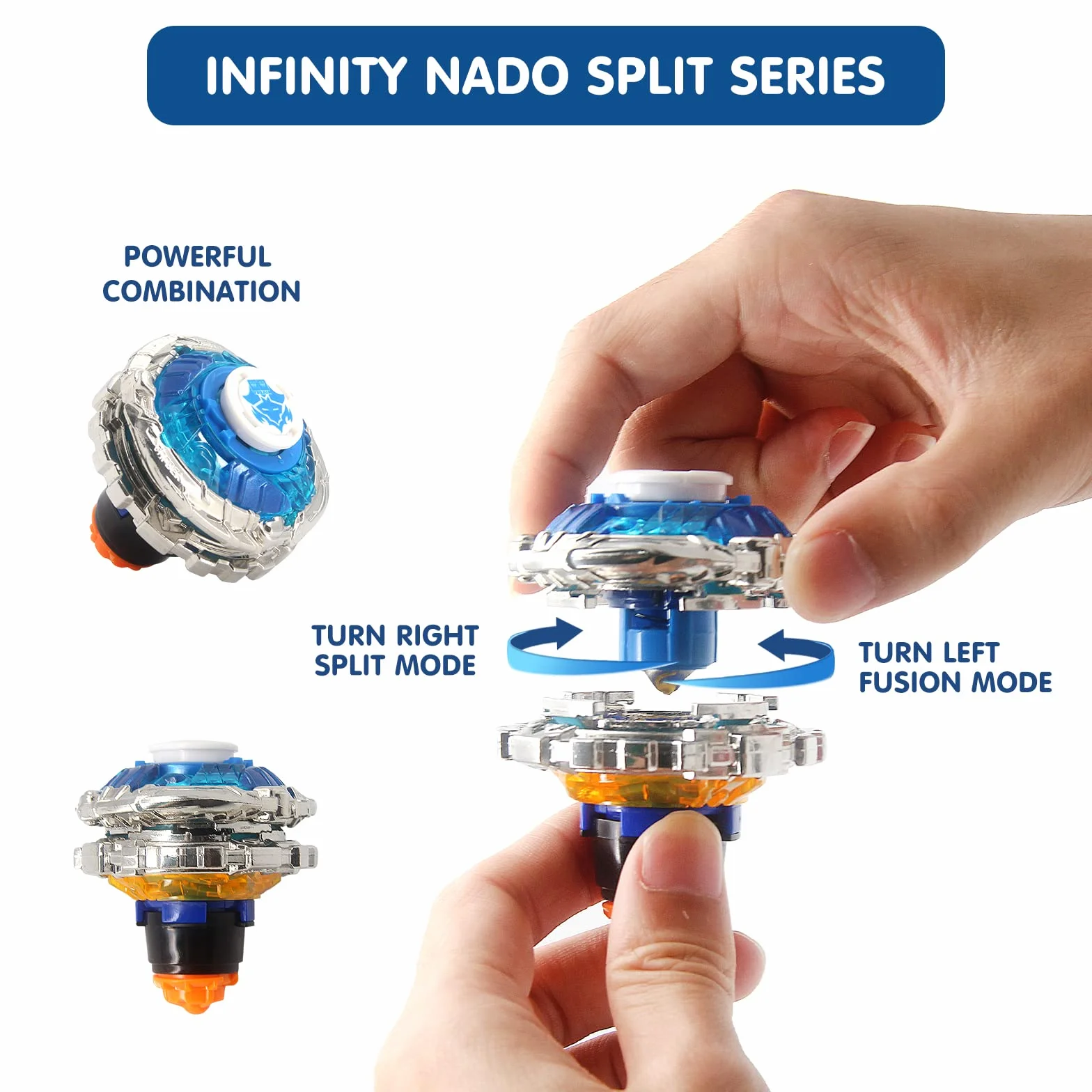 INFINITY NADO Spinning Tops para Niños de Juguete de Metal, Battle Tops Spinning Top Launcher Toy Boys, Infinity Nado Spinning Tops Boys 5+ Years, YW624602 Shadow Shark Delver Mecha Game