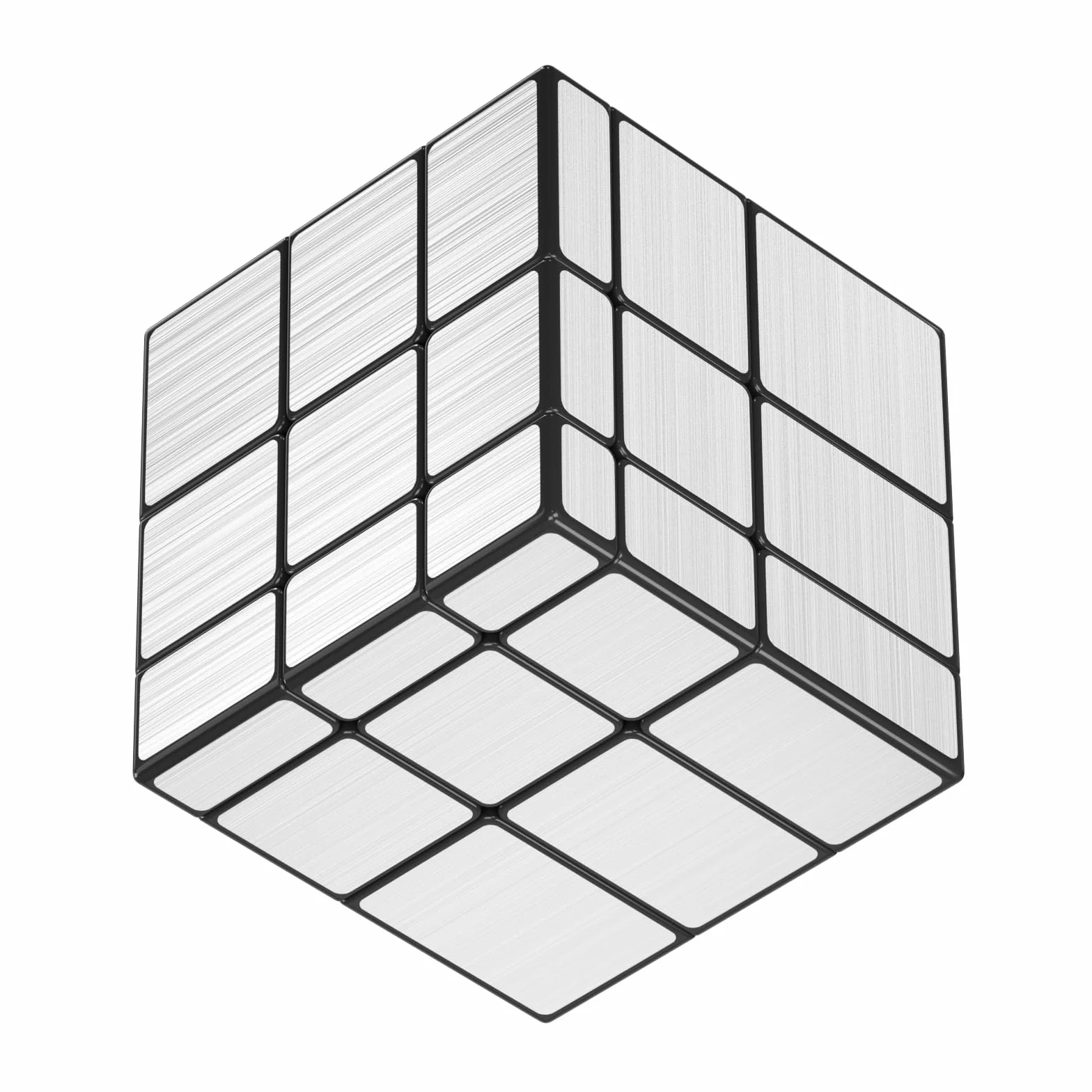 Roxenda Cubo de Velocidad Espejo Plateado 3x3 Rompecabezas Irregular