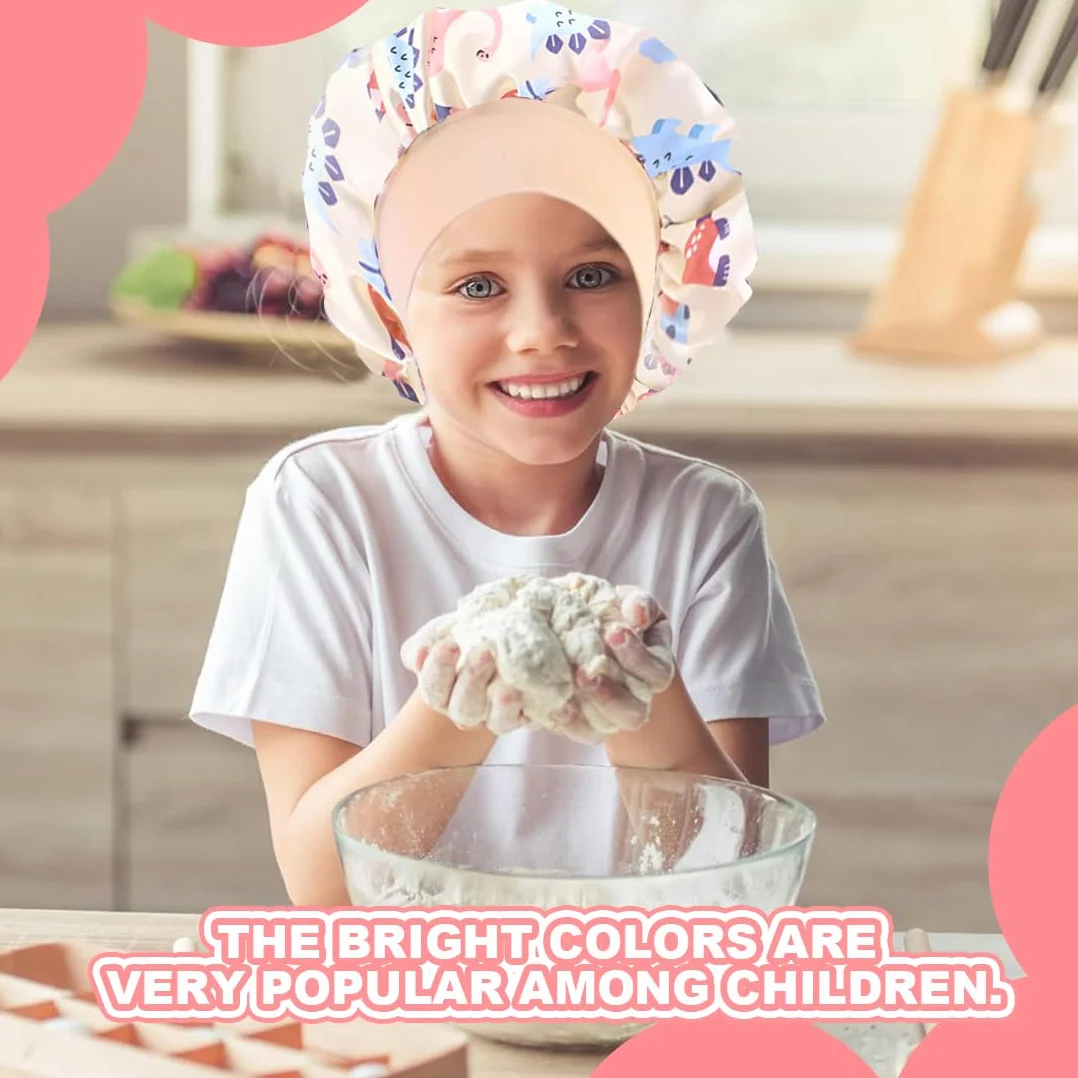 Gorro de Seda para Dormir para Niños Niñas, Gorro Satén Pelo Rizado con Banda Elástica Ancha