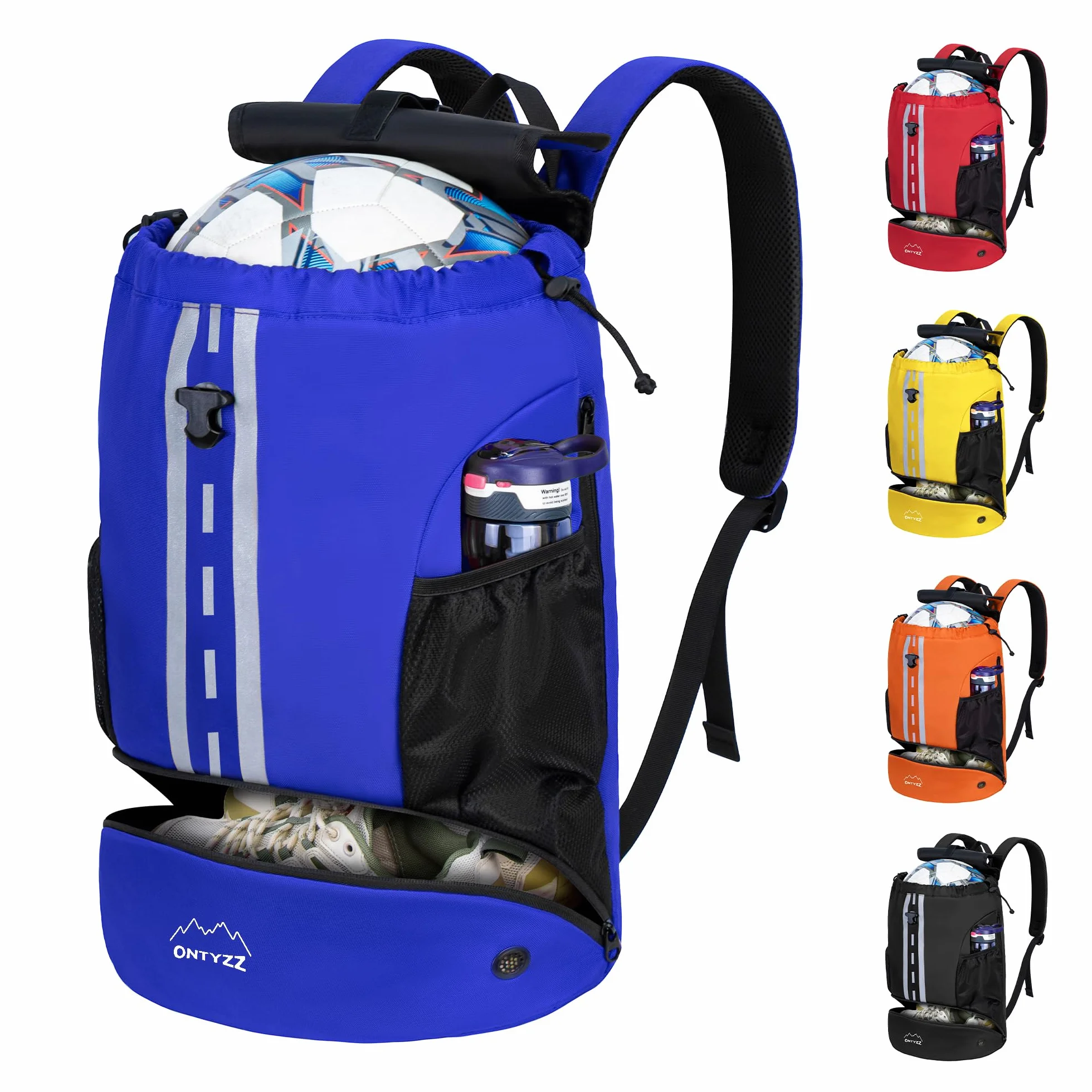 ONTYZZ Mochila de Futbol Impermeable Multifuncional con Zapatillero para Baloncesto, Balonmano, Voleibol