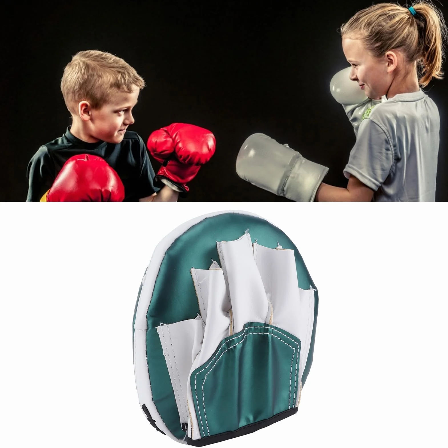 Boxing Curved Focus Punching Mitts Kids PU Leather Durable Taekwondo Muay Thai Sanda