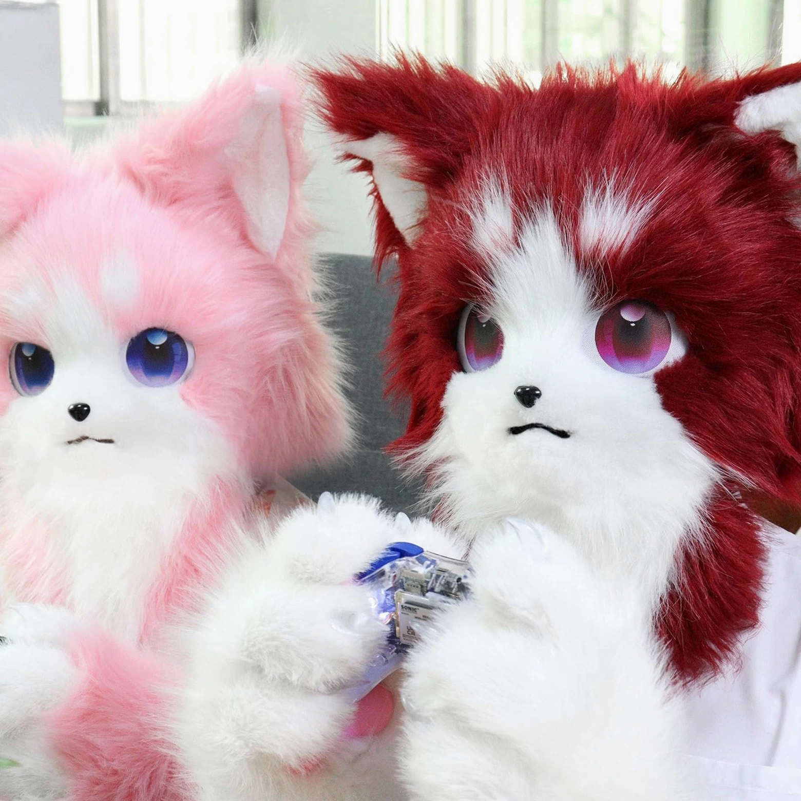 [Qsvbeeqj] Kigurumi peludo con cabeza de animal de piel sintética sombrero de zorro de gato de peluche para fiesta de Halloween accesorios de disfraz de disfraces de disfraces de Halloween