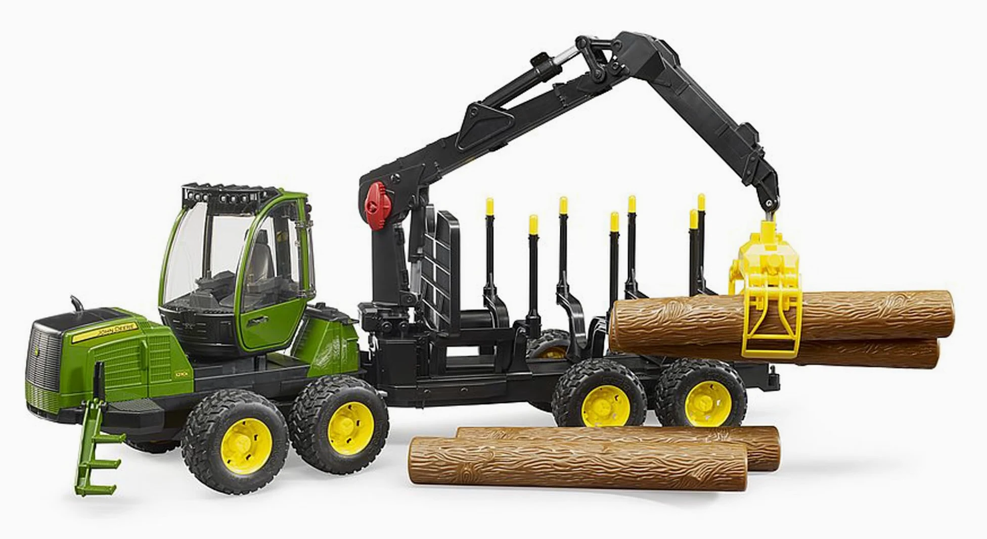 Bruder Forestry John Deere 1210E skidder con pinza para madera modelo de juguete