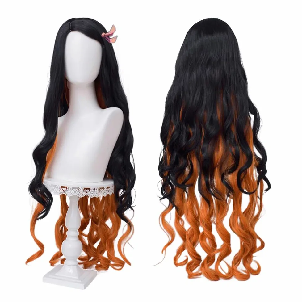 Conjunto completo de disfraz de anime de Halloween para mujer, para fiesta, cosplay, capa, kimono con pantuflas y peluca
