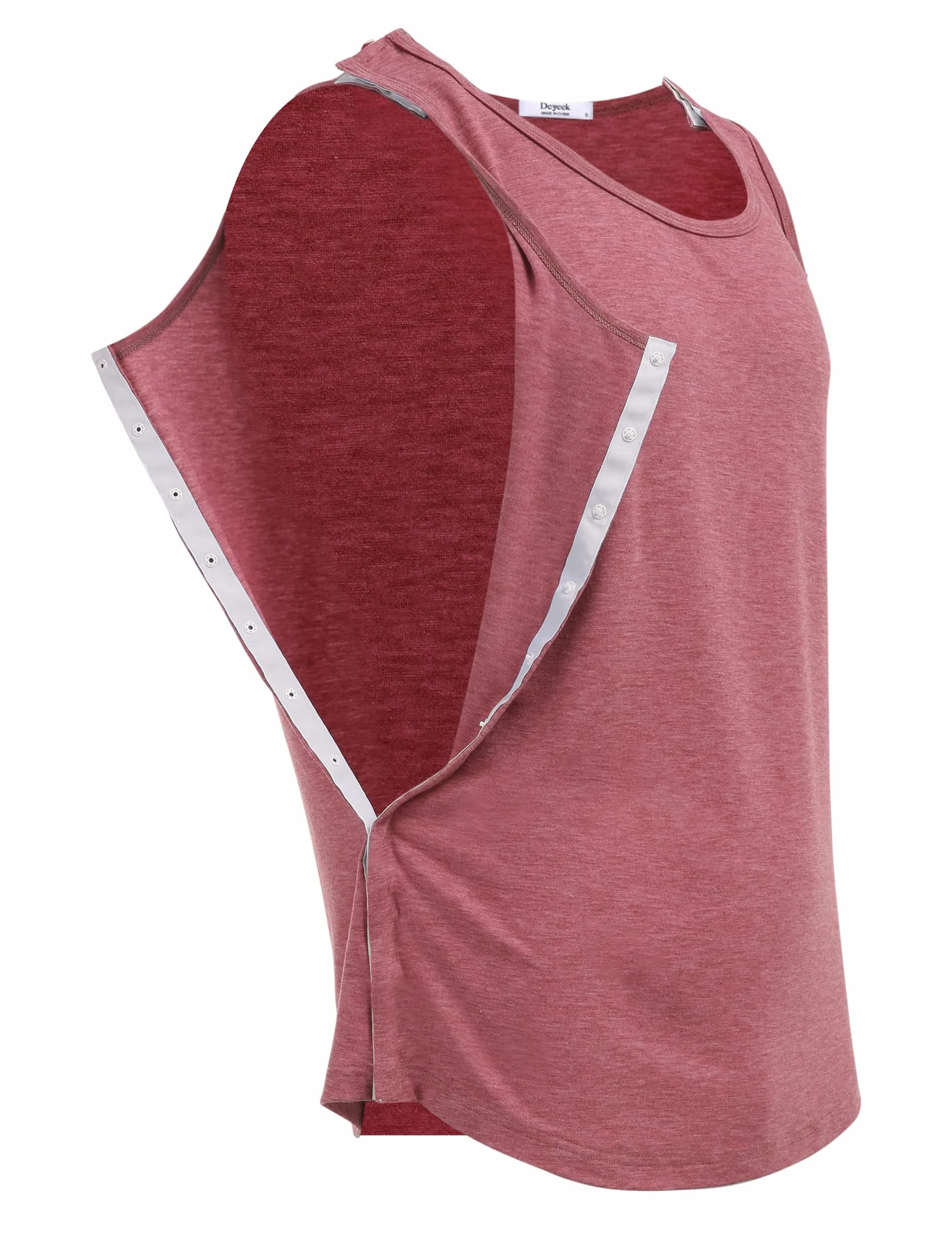 PINSPARK Camiseta Unisex para después de Cirugía de Hombro sin Mangas con Cierre a Presión