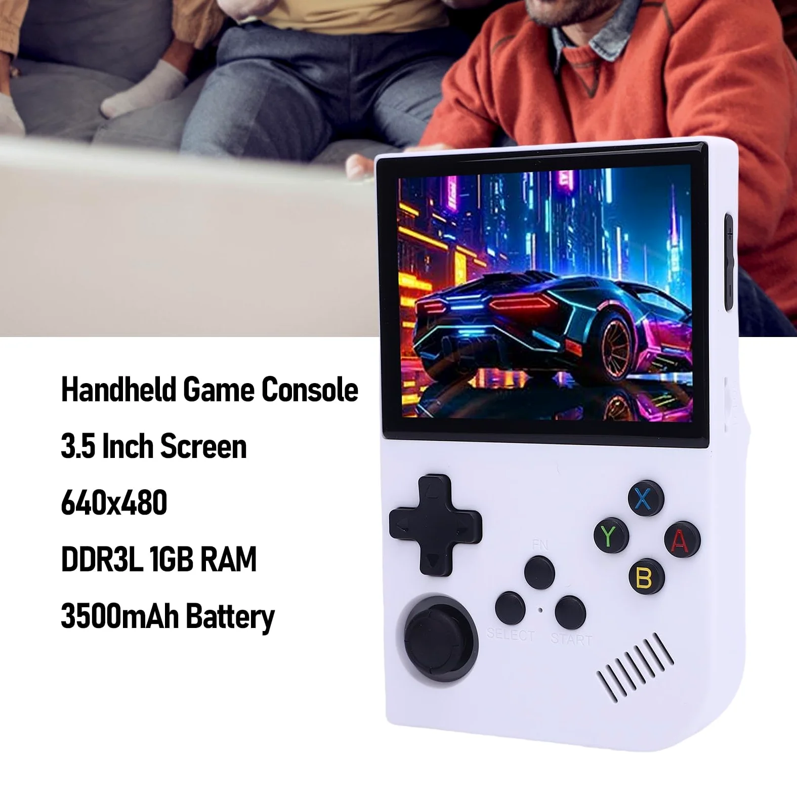 Consola de Juego de Mano RK3326 Consola de Juegos de Mano Retro 3.5 Pulgadas, Dispositivo de Juego Portátil con Batería de 3500 MAh, Admite Más de 10000 Juegos Clásicos y (64G)