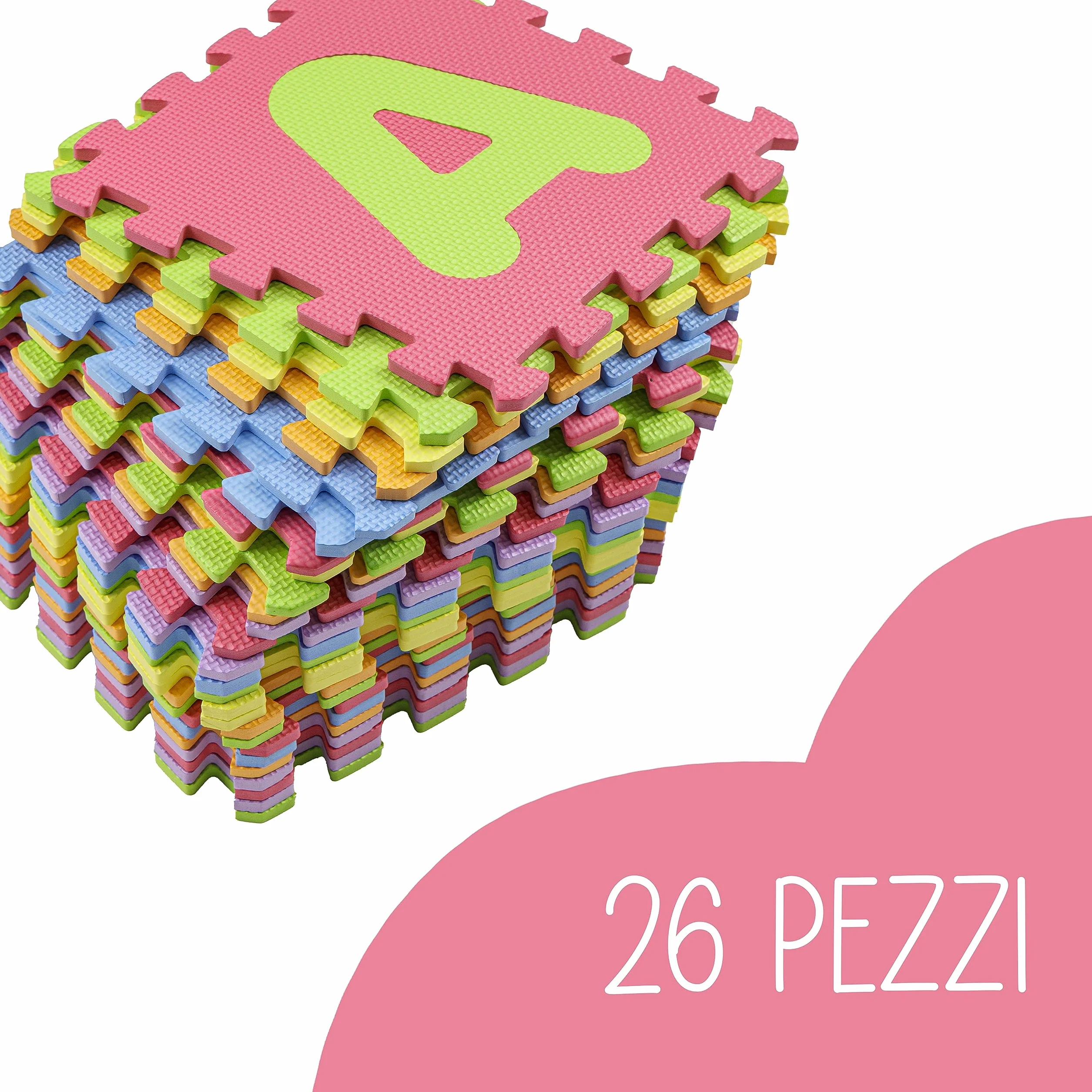 Baroni Toys Alfombra Puzzle Infantil 26 Piezas EVA, Números Desmontable, 30x30 cm