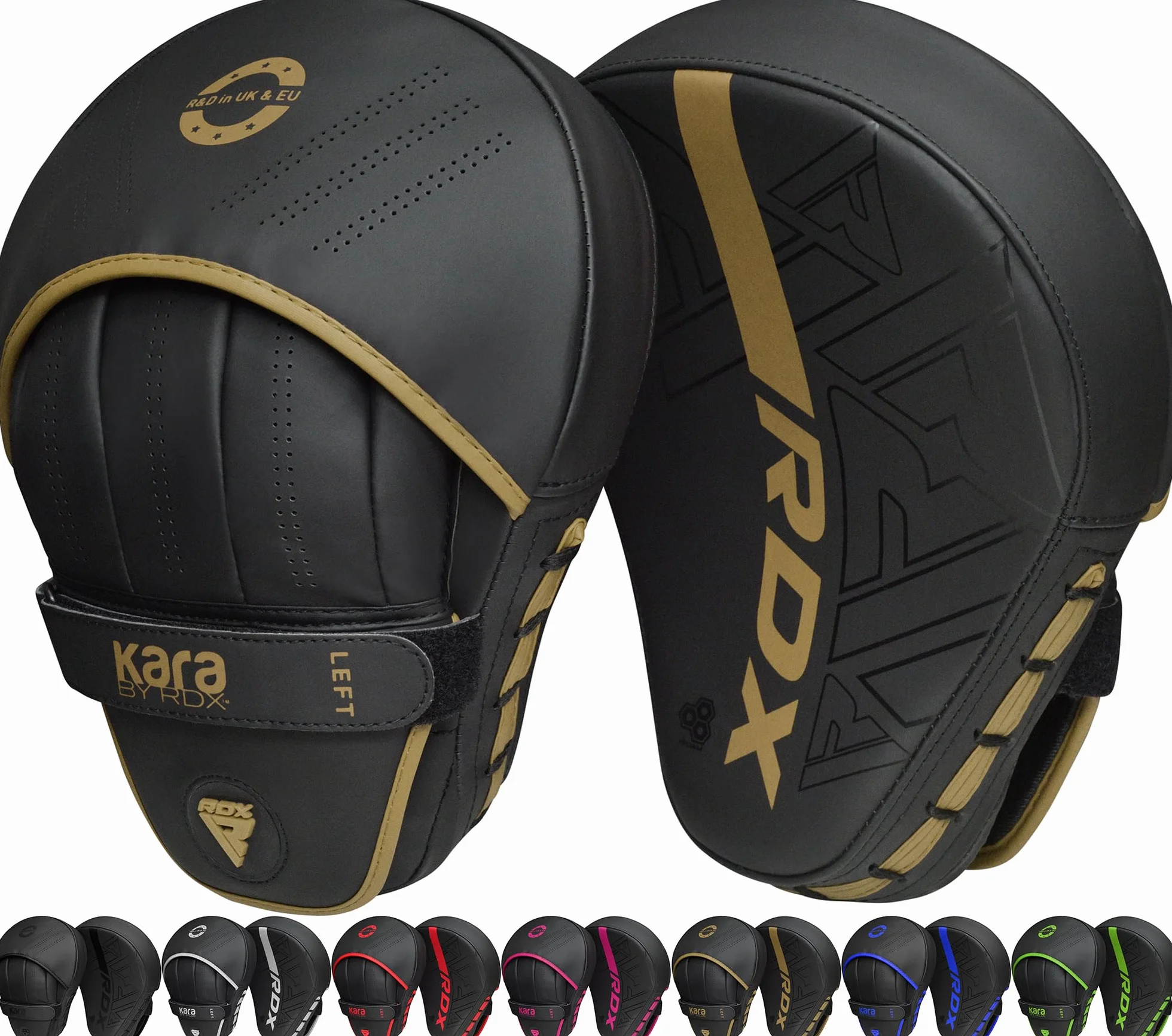 RDX Manoplas de Boxeo Muay Thai MMA Entrenamiento Paos, Maya Hide Cuero Curvadas Boxing Pads