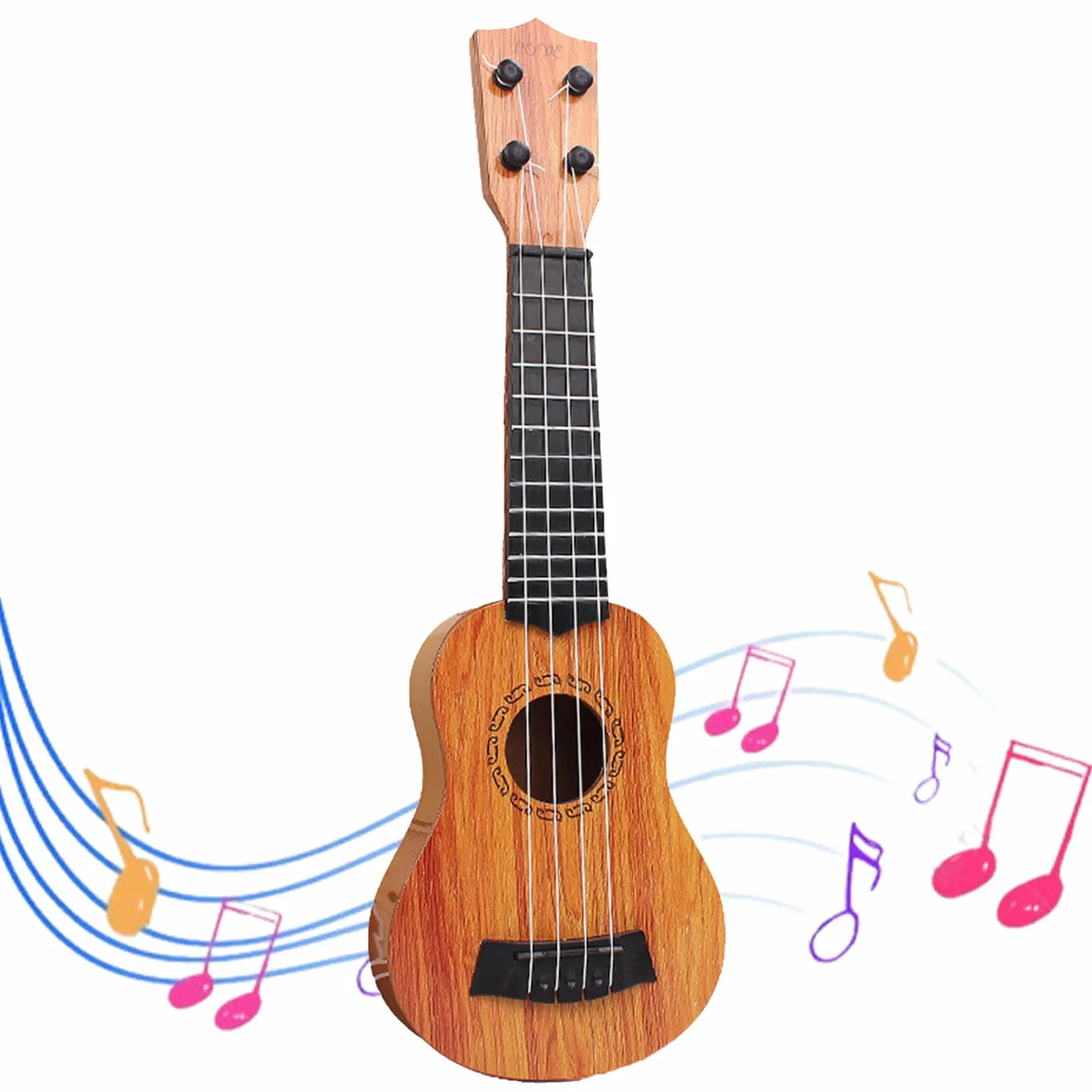 Guitarra Infantil, Juguete de Guitarra Infantil, Ukelele de Juguete para Niños, para Niños 4 Cuerdas Instrumentos Musicales Juguete Educativo, Adecuado para niños de 3 a 6 años (Registro 44cm)