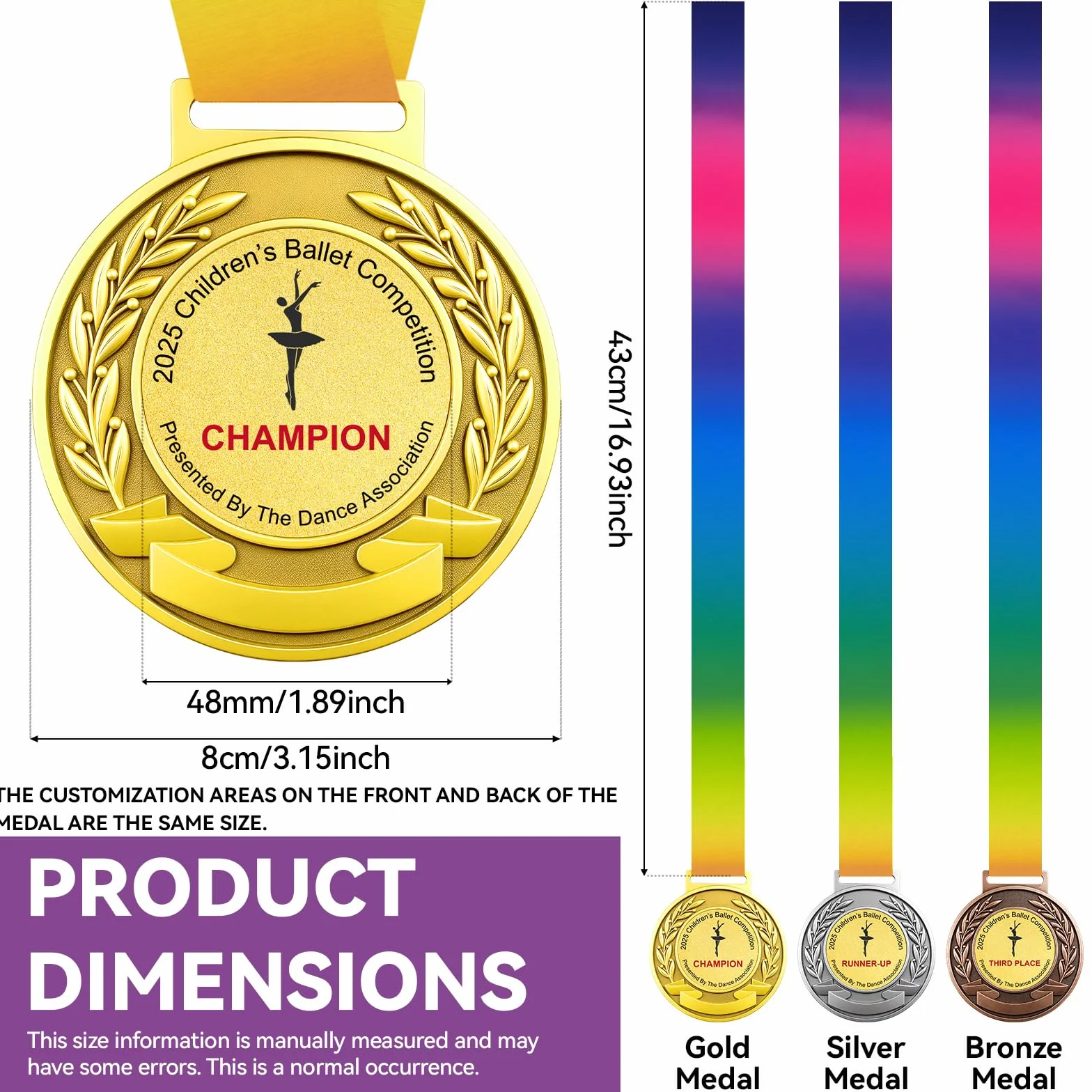 Medallas Personalizadas con Logo o Texto, Ideal para Ceremonias de Premiación