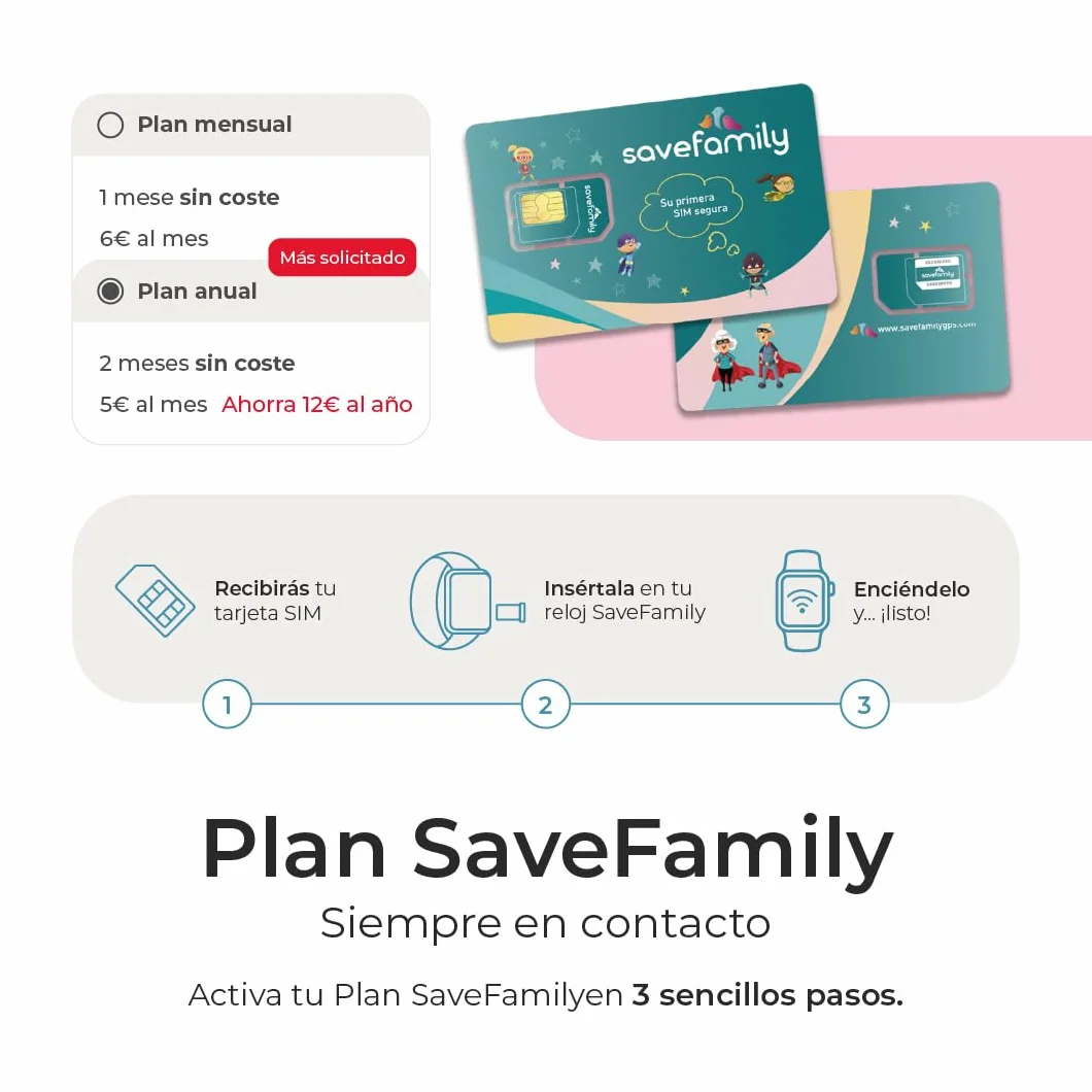 SaveFamily SaveWatch Plus 2 Reloj Inteligente Niño GPS Llamada Vídeo Whatsapp Spotify App Store SIM