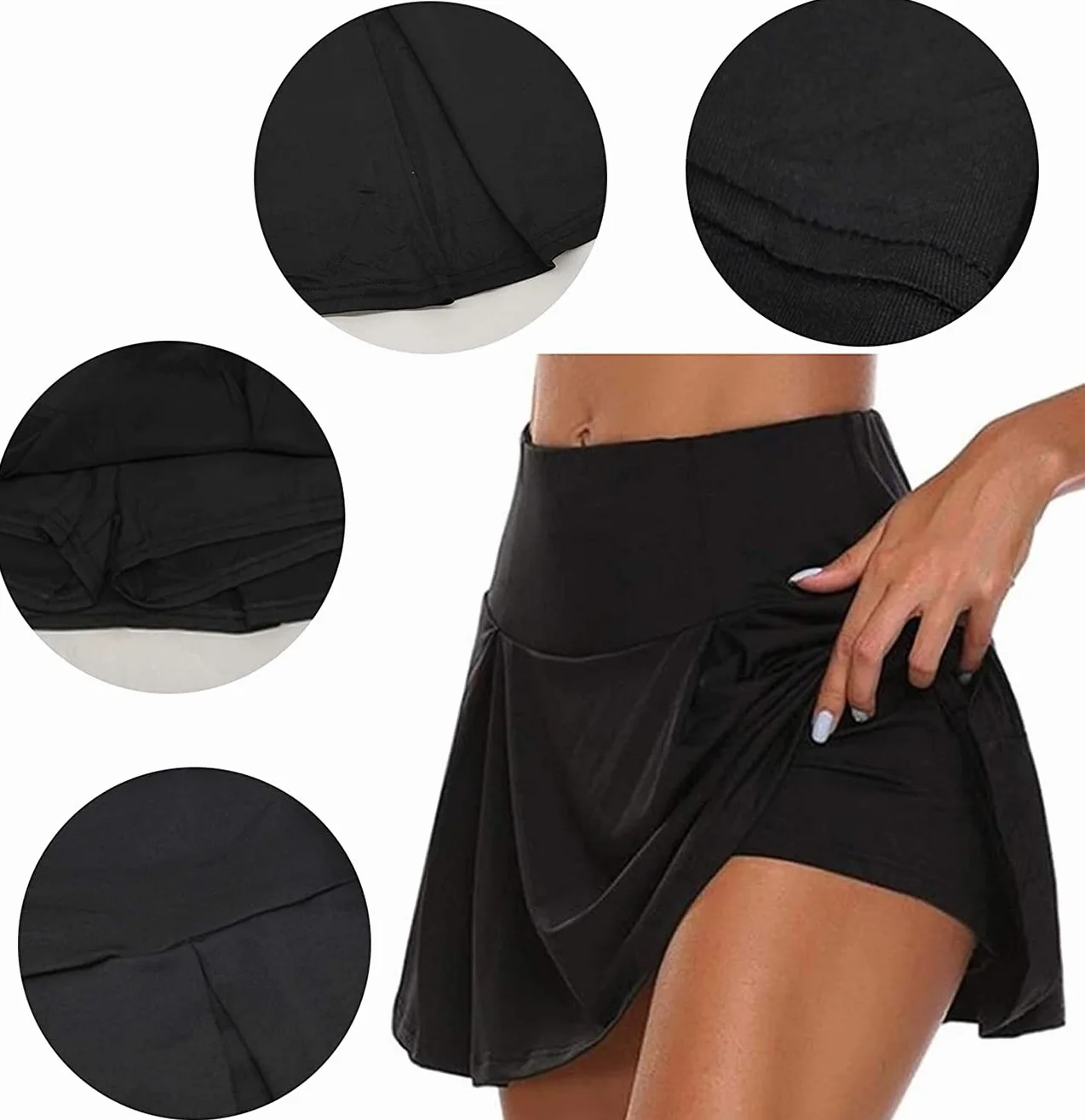 Faldas Mujer Golf Pilates Fitness Correr Deporte 2 En 1 con Pantalones Cortos Incorporados