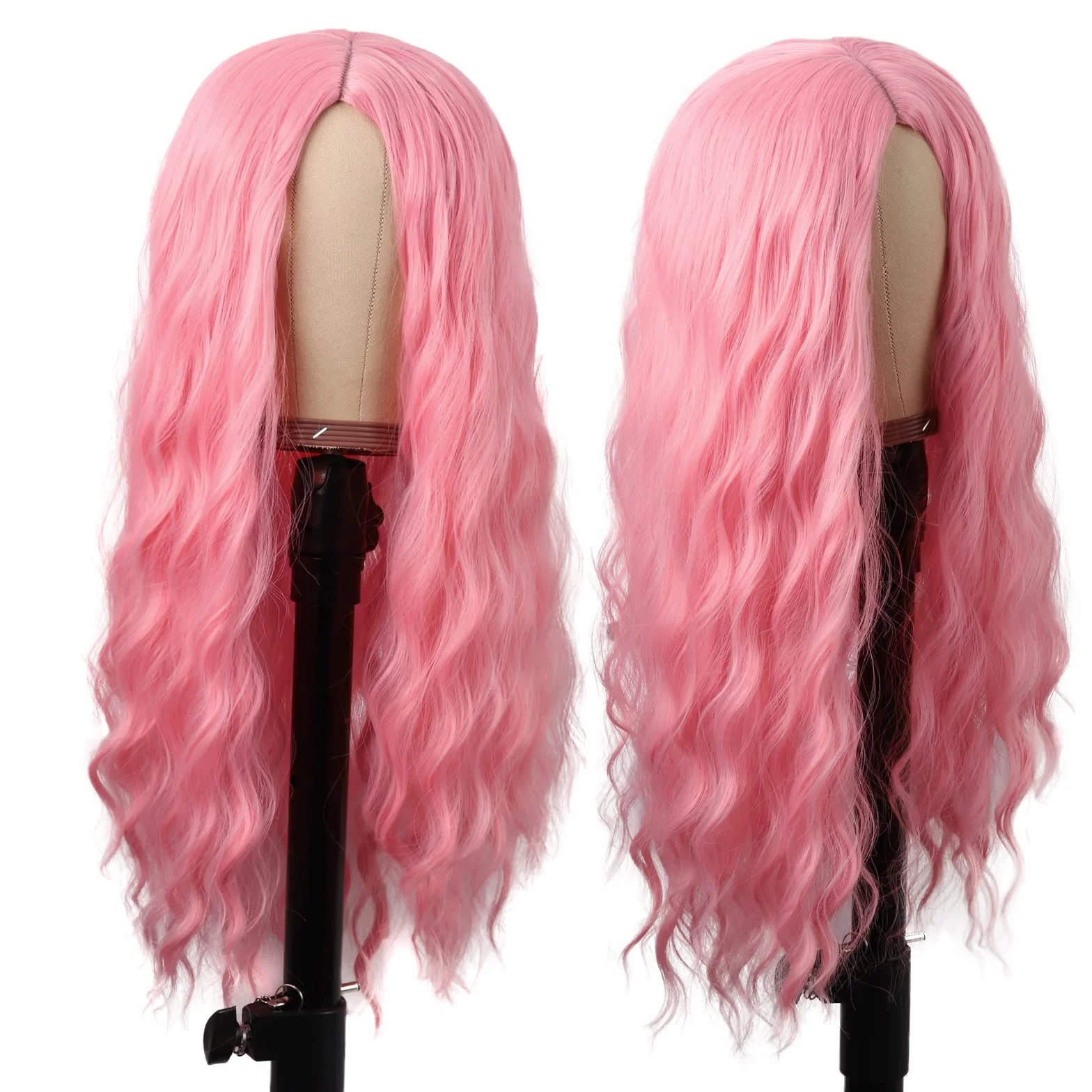 MapofBeauty 28 Pulgada Peluca Sintética Ondulada Rizo Middle Part Para Cosplay
