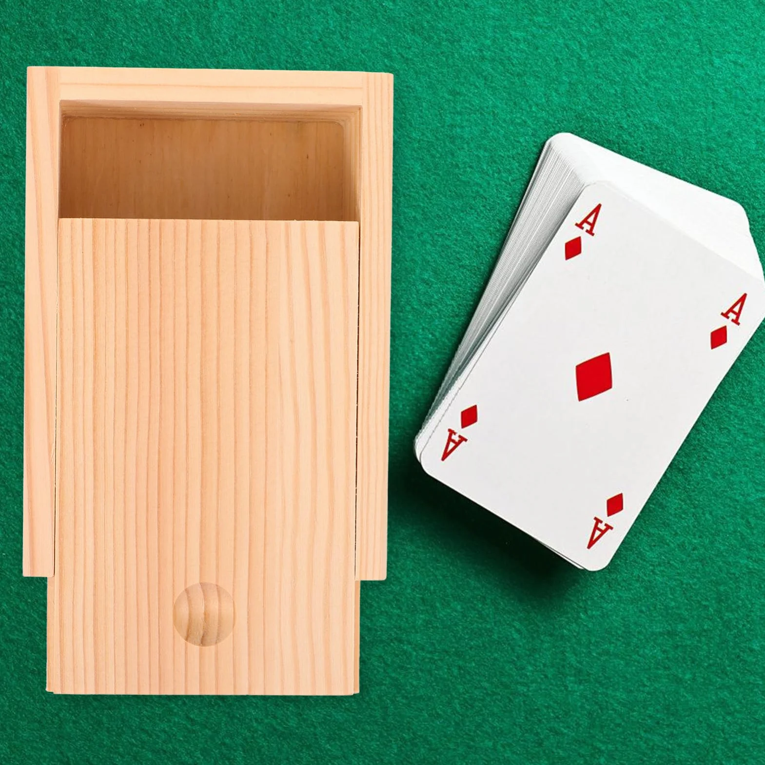 Mobestech Caja De Almacenamiento De Cartas De Madera Con Tapa Organizador De Barajas De Poker Cartas Contenedor Para Almacenaje De Objetos Pequeños Y Accesorios Para Uso Diario
