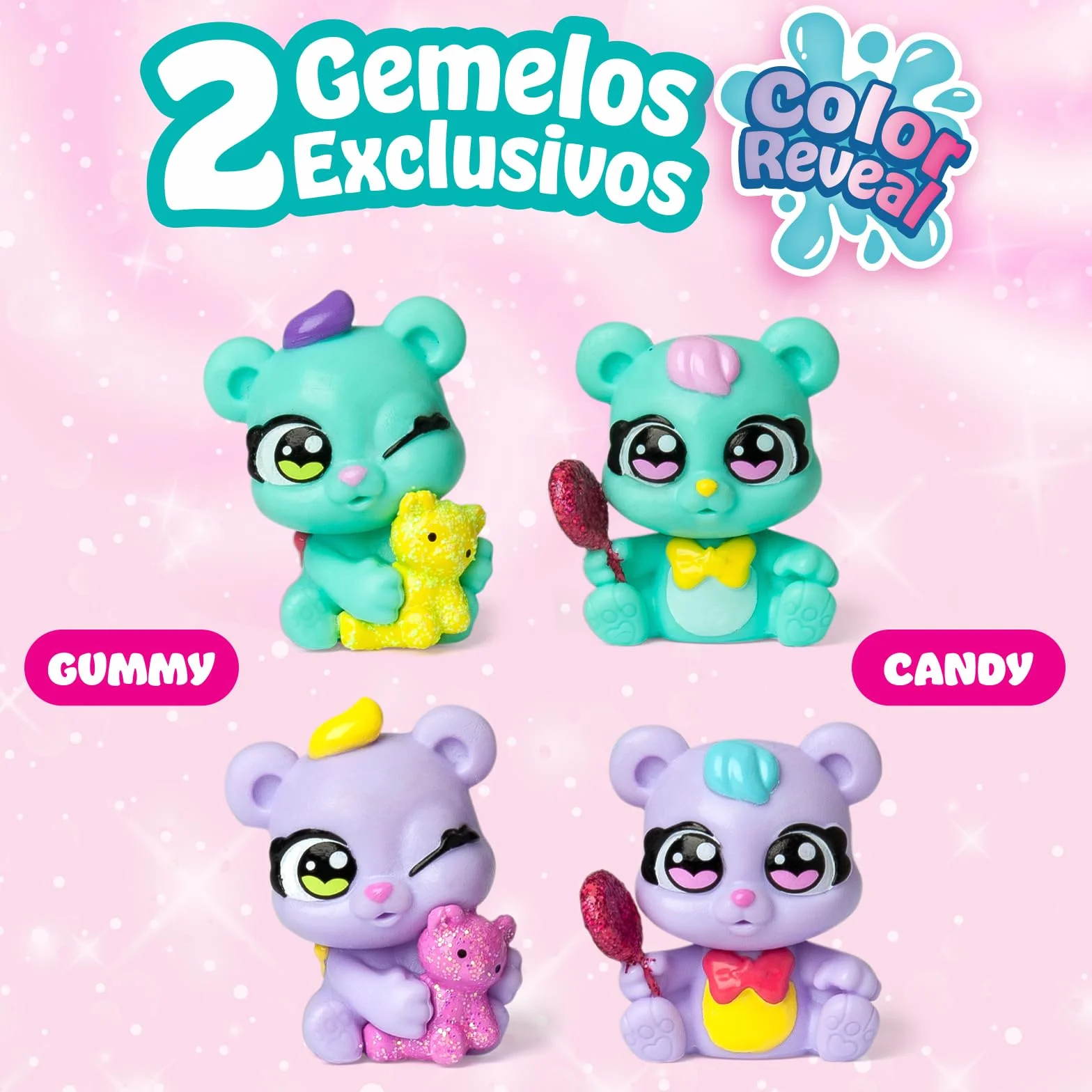 Smoothie Fun Park Bear Twins. Casita con Parque de Atracciones en Forma de Smoothie: Incluye 1 Smoothie, 2 Figuras exclusivas “Color Reveal” y 3 Accesorios