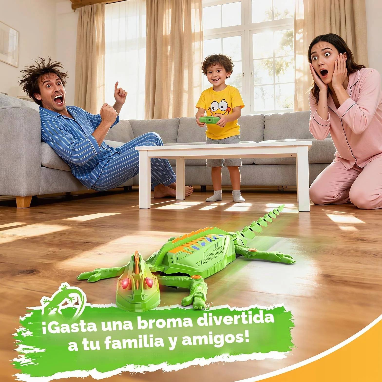 Gerbala Lagarto Teledirigido, Lagarto Robot Juguetes, Arrastrándose por Paredes y Techos, Camaleón Teledirigido con Ojos LED Brillantes, Movimientos Realistas, Regalo para Niños y Niñas 3+ Años