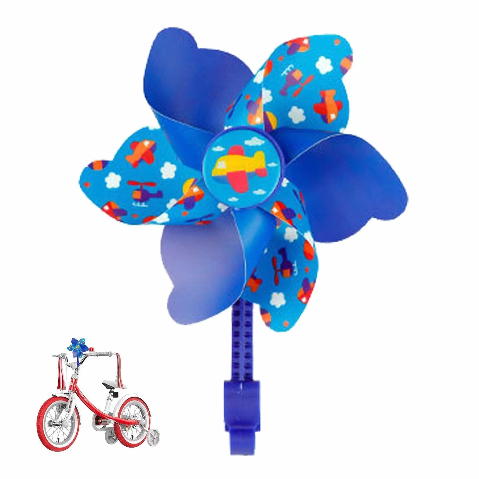 Molinillo de viento para bicicleta infantil, molino de viento, manillar de bicicleta para niños, rueda de pinwheel, resistente a los rayos UV y a la intemperie, decoración de molinos de viento de