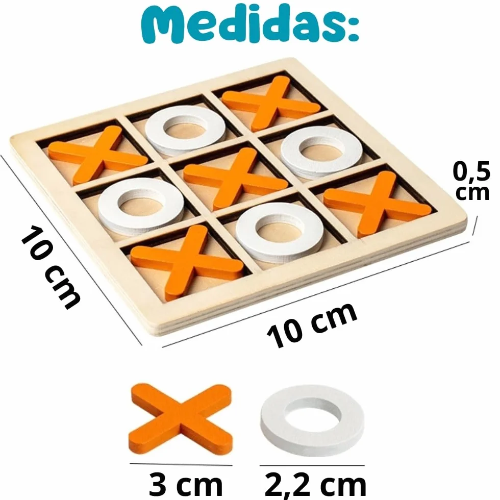 Mini Juegos Tres en Raya 20 PCS, Regalos Cumpleaños Niños, Madera Suave, Envase Individual, Pack 20 Juegos 3 en Raya