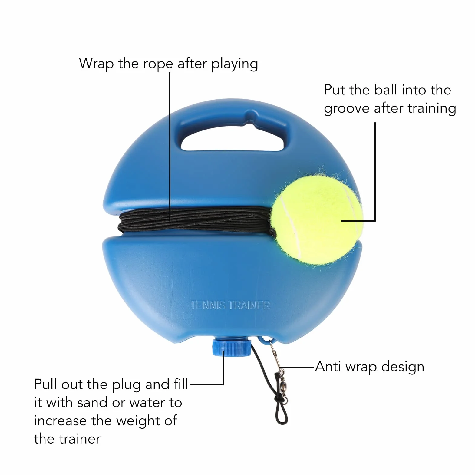 Dispositivo de entrenamiento de tenis autopracticante para principiantes, ligero, cinturón colgante